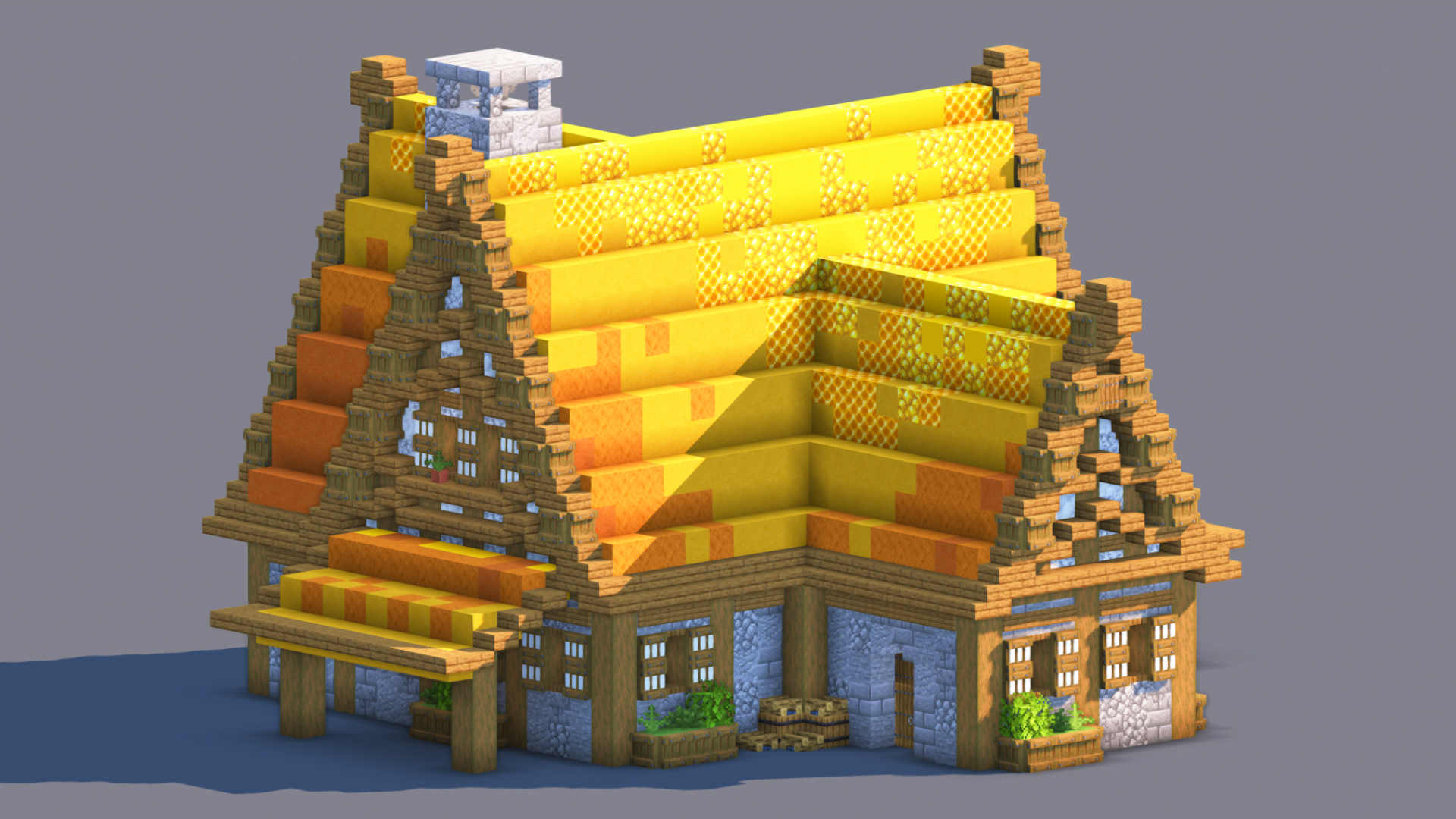 Minecraft Medieval House | Fully Decorated Interior | Survival House Download | Autumn Edition — Minecraft Build by RaekonBuilds