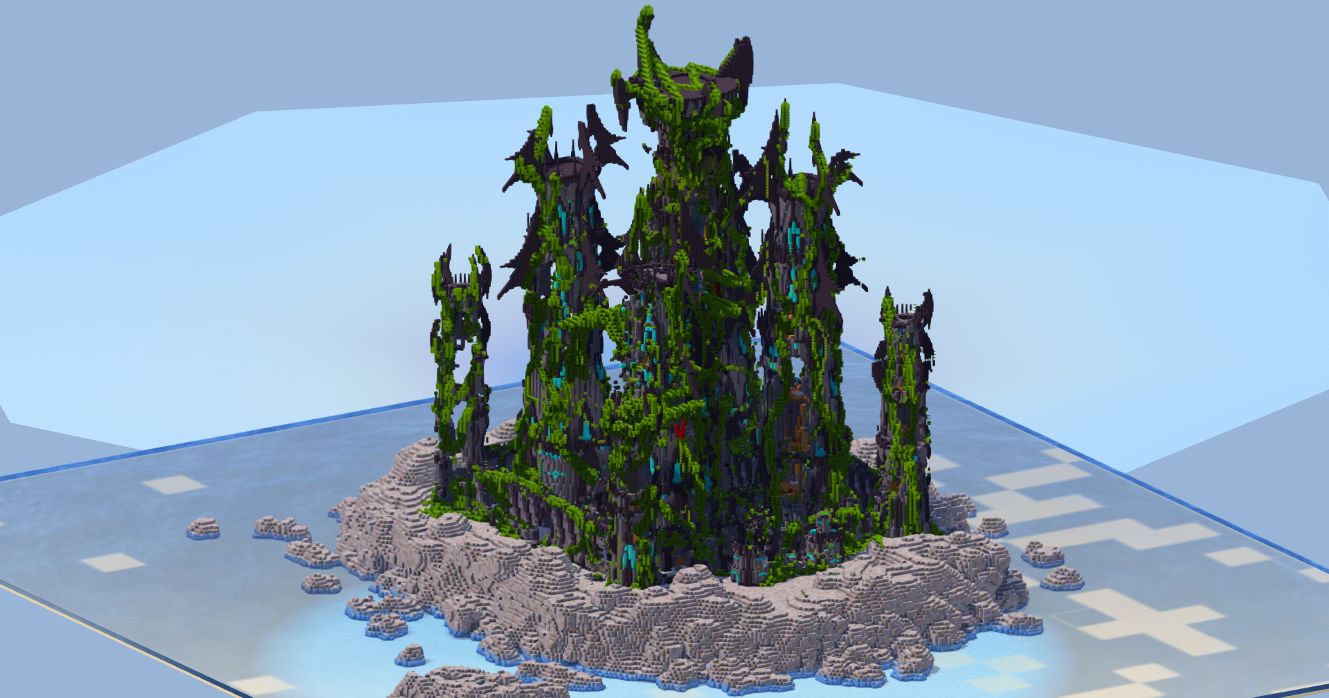 Ruined Overgrown Fantasy Castle 400x400 Blocks Fully Built Map — Minecraft Build by LeonisBuilds