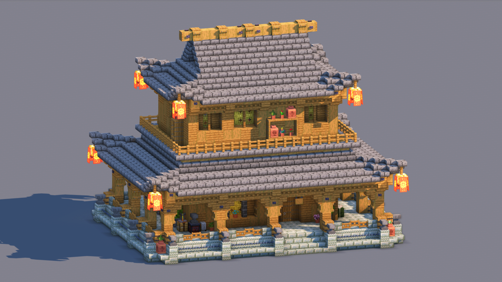 Japanese House – Fully Decorated Interior | Download — Minecraft Build by RaekonBuilds