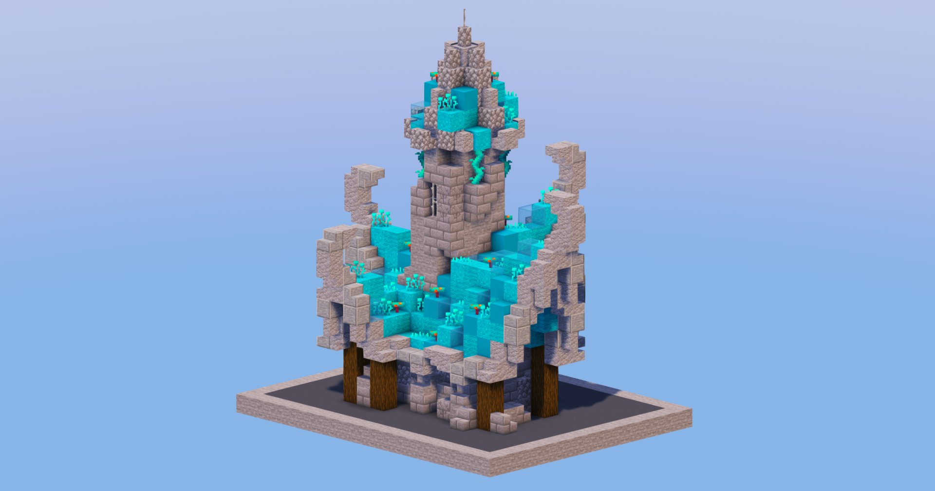 Cyan Medieval Fantasy House 3 — Minecraft Build by LeonisBuilds