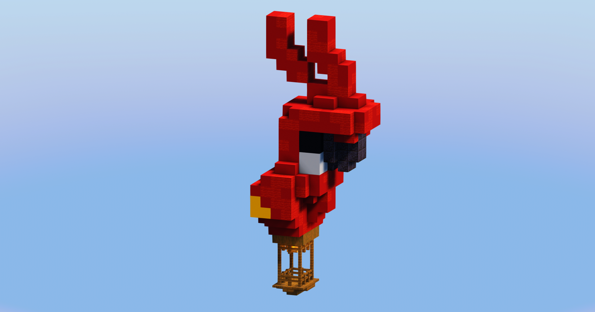 Red Parrot Hot Air Balloon — Minecraft Build by LeonisBuilds