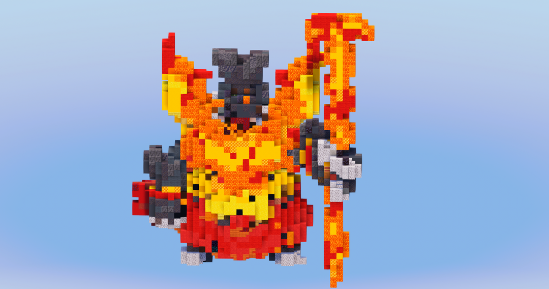Mega Emboar from Pokemon — Minecraft Build by LeonisBuilds