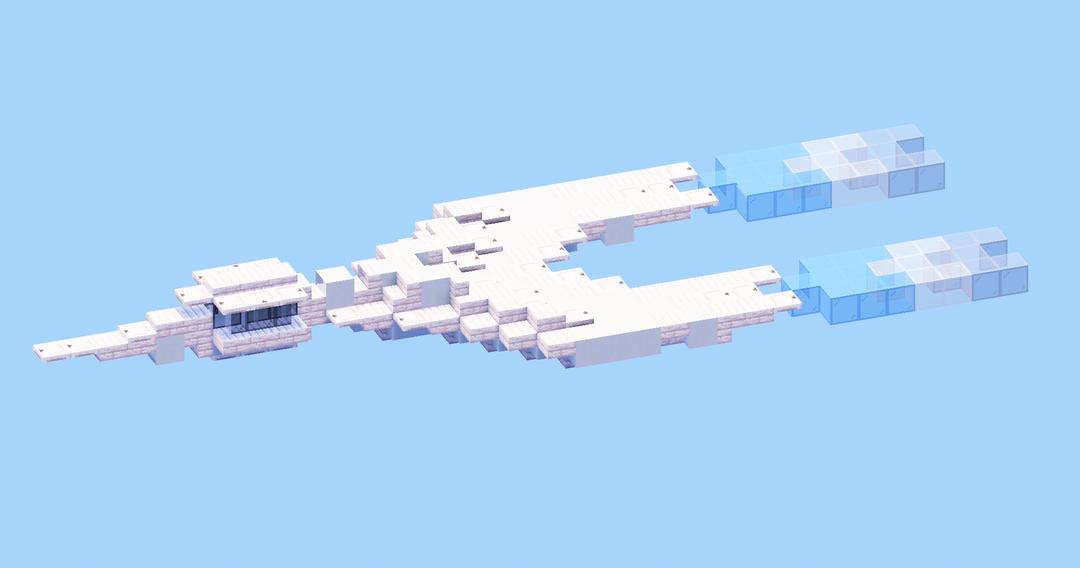 White Spaceship — Minecraft Build by LeonisBuilds