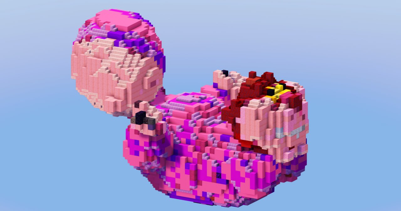 The Cheshire Cat from Disney Alice in Wonderland — Minecraft Build by LeonisBuilds