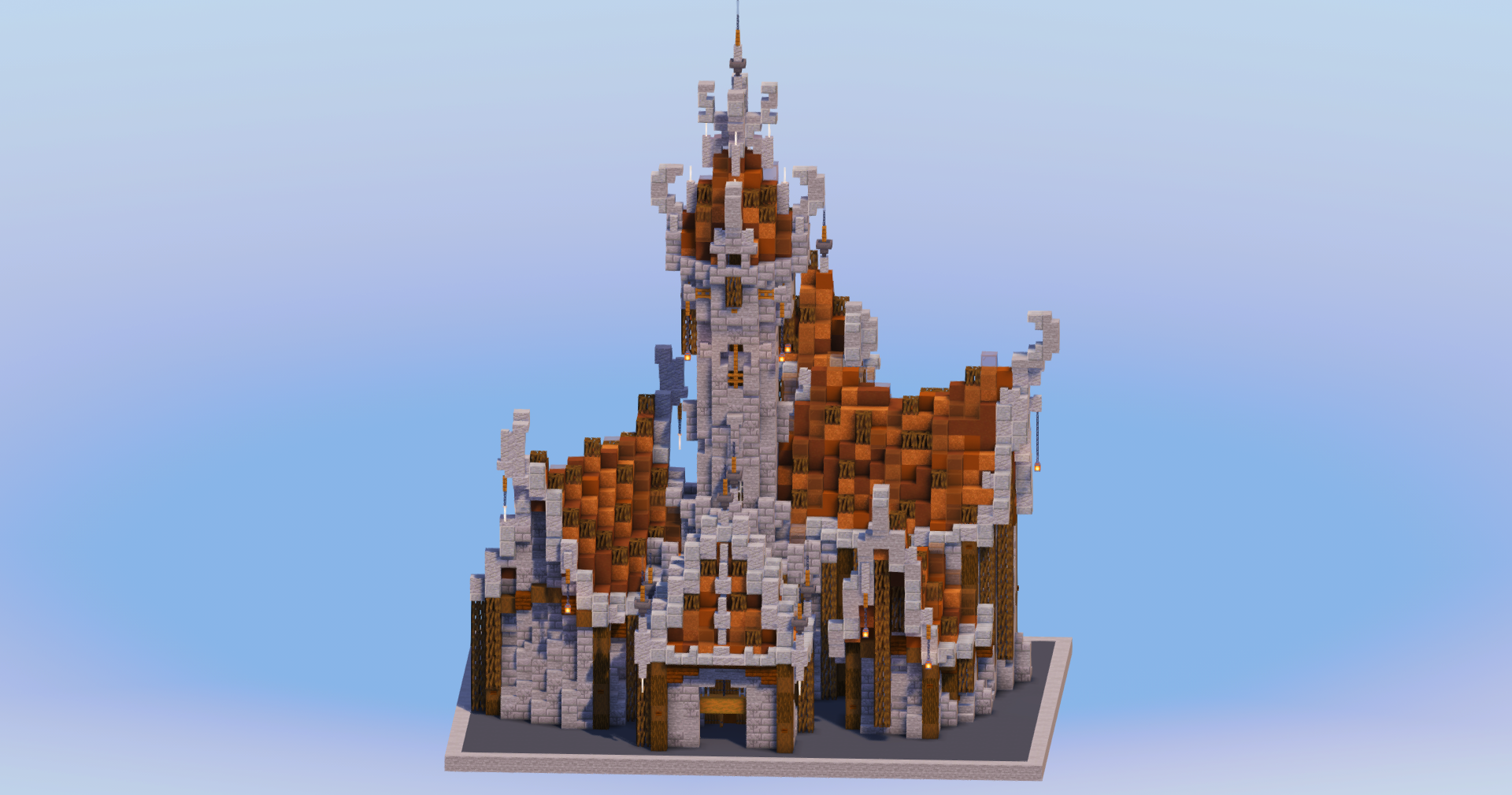 Brown Medieval Fantasy Castle — Minecraft Build by LeonisBuilds