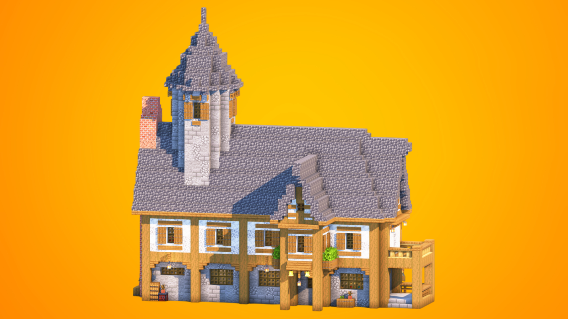 Large Medieval Estate with Spire Tower | Fully Furnished Interior — Minecraft Build by RaekonBuilds