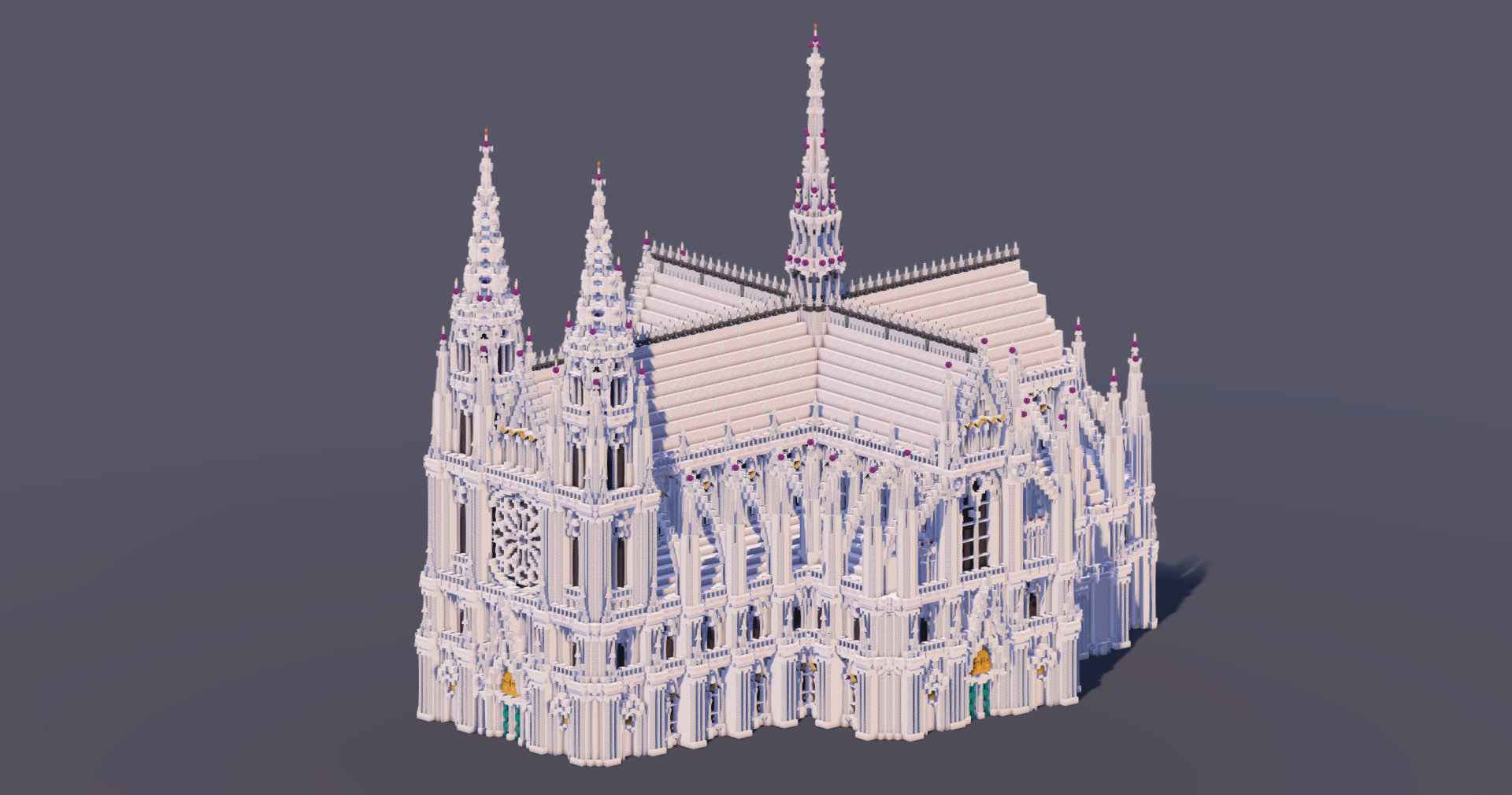 White Quartz Gothic Cathedral — Minecraft Build by MellowHat