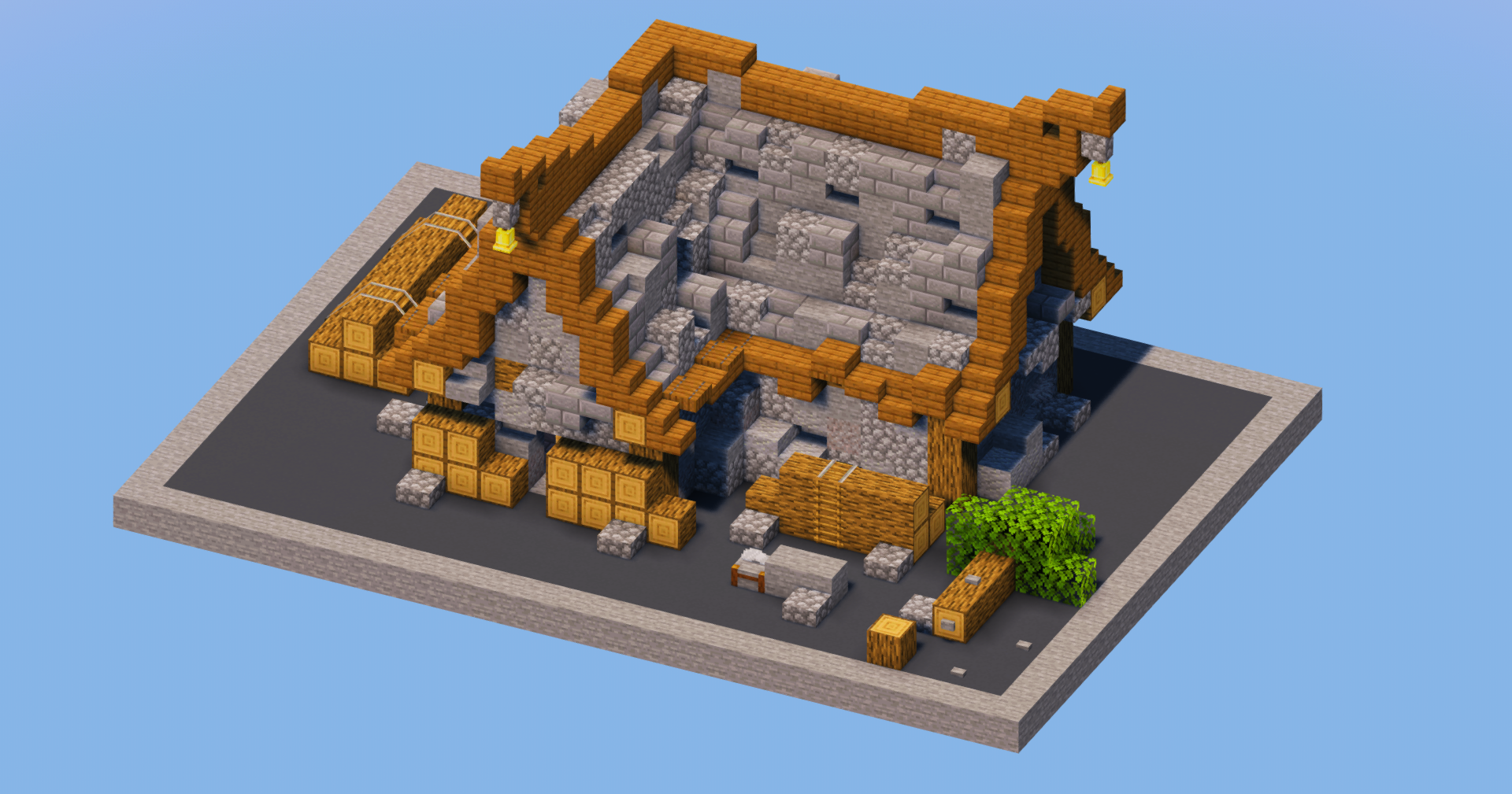 Stone Medieval Lumberjack House — Minecraft Build by LeonisBuilds