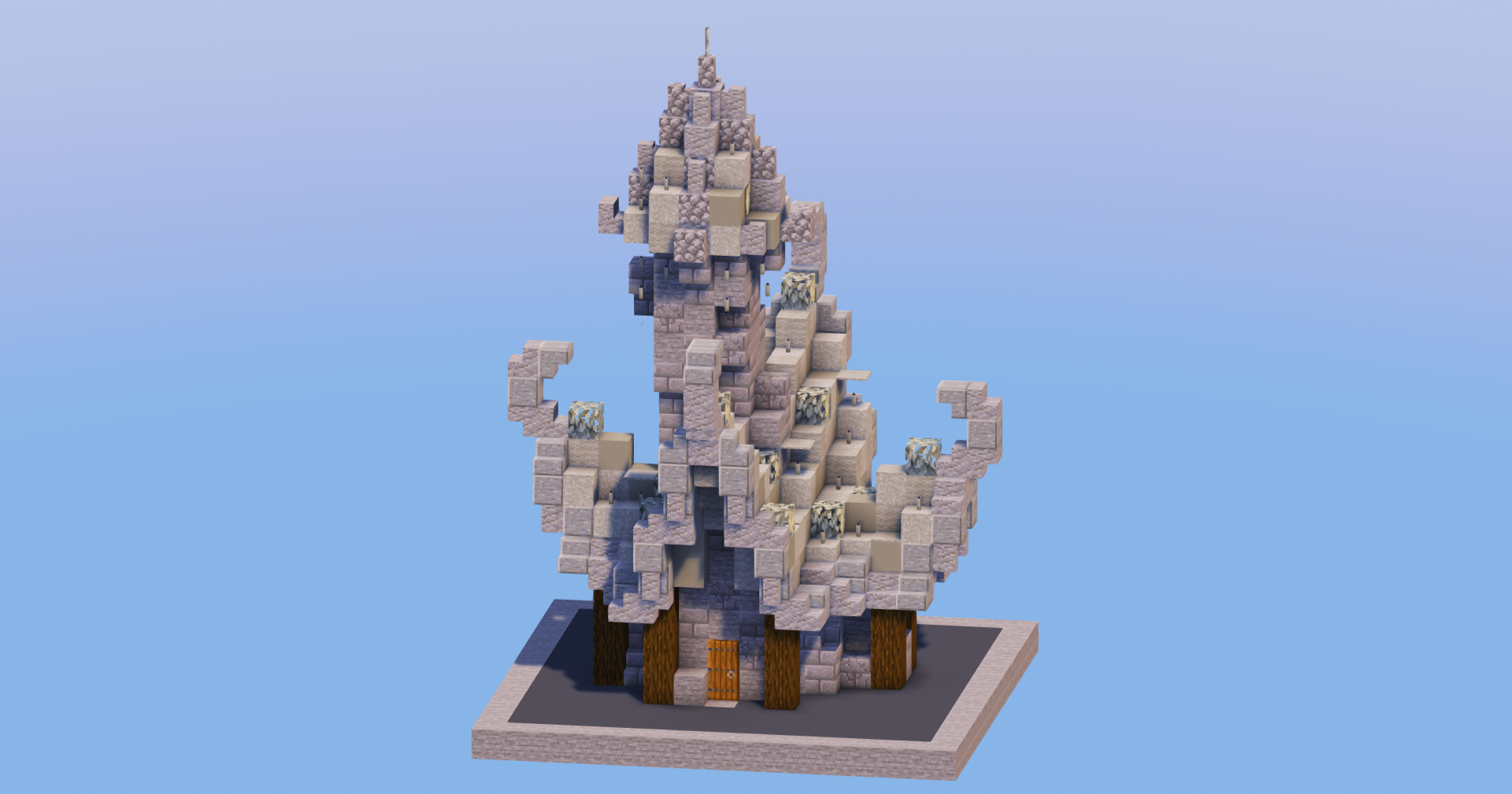 Light Gray Medieval Fantasy House 1 — Minecraft Build by LeonisBuilds