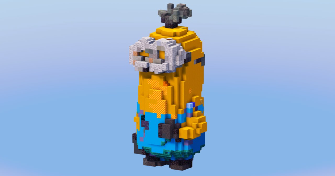Kevin from Minions — Minecraft Build by LeonisBuilds