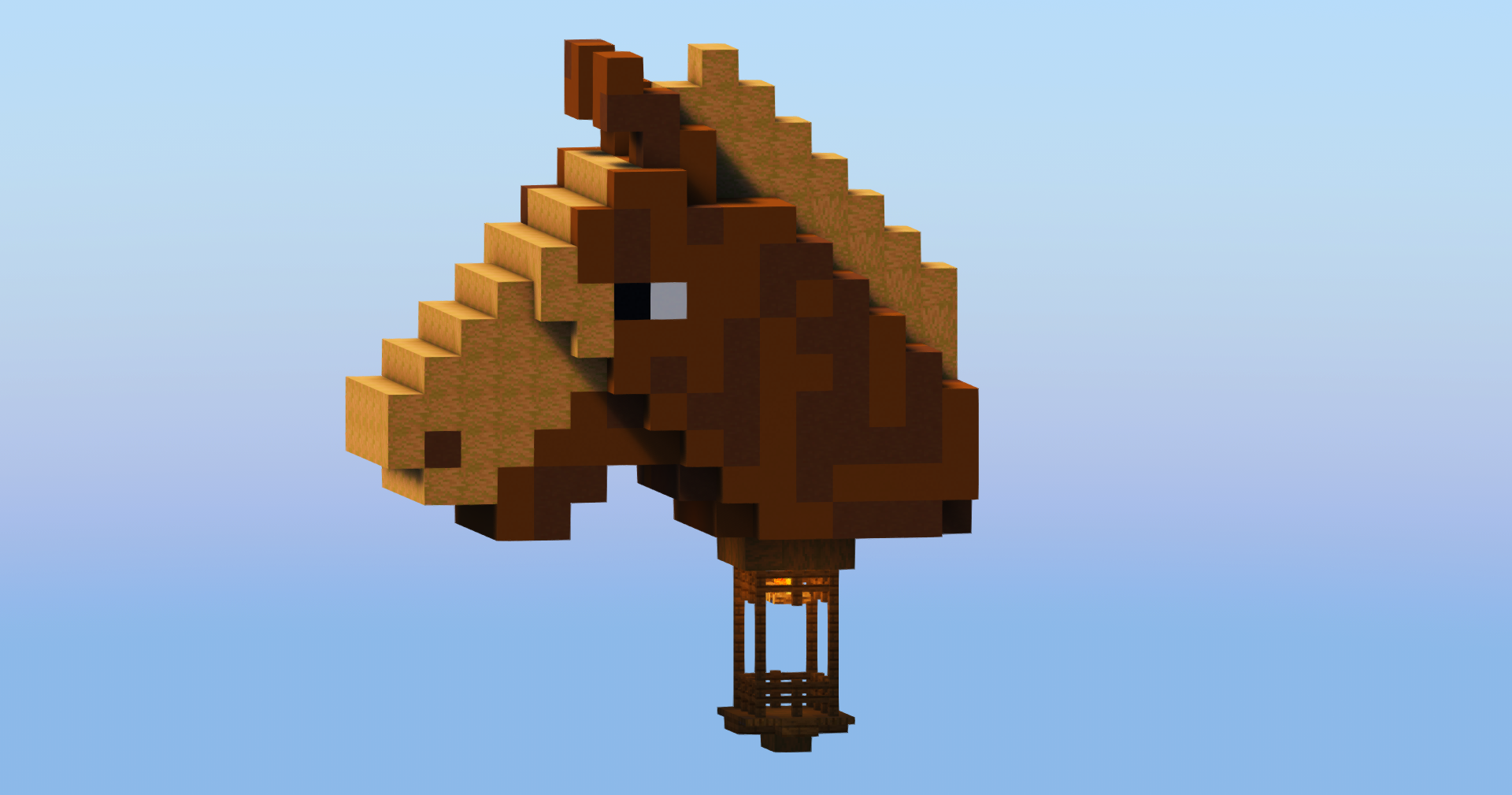 Brown Horse Hot Air Balloon — Minecraft Build by LeonisBuilds