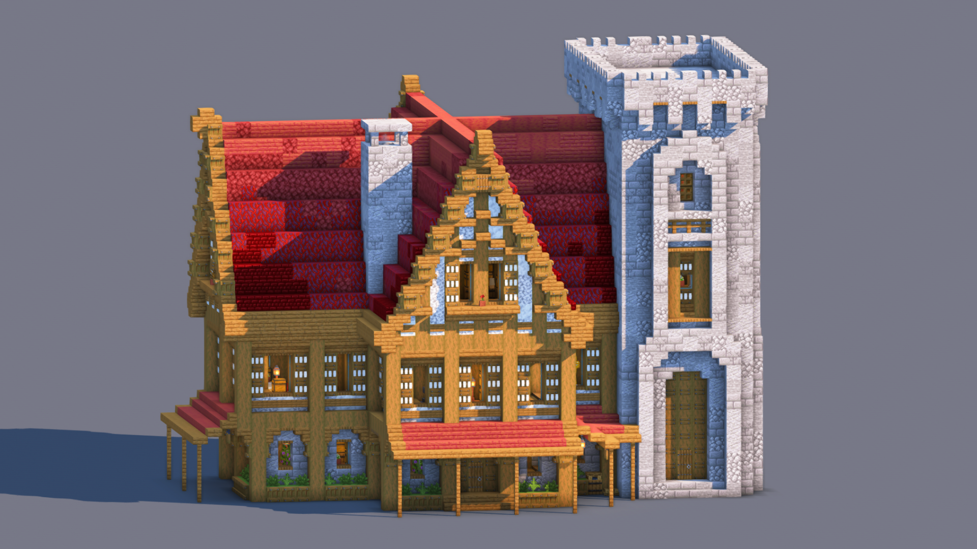 Minecraft Medieval House | Fully Decorated Interior | Survival House Download | Mangrove Edition