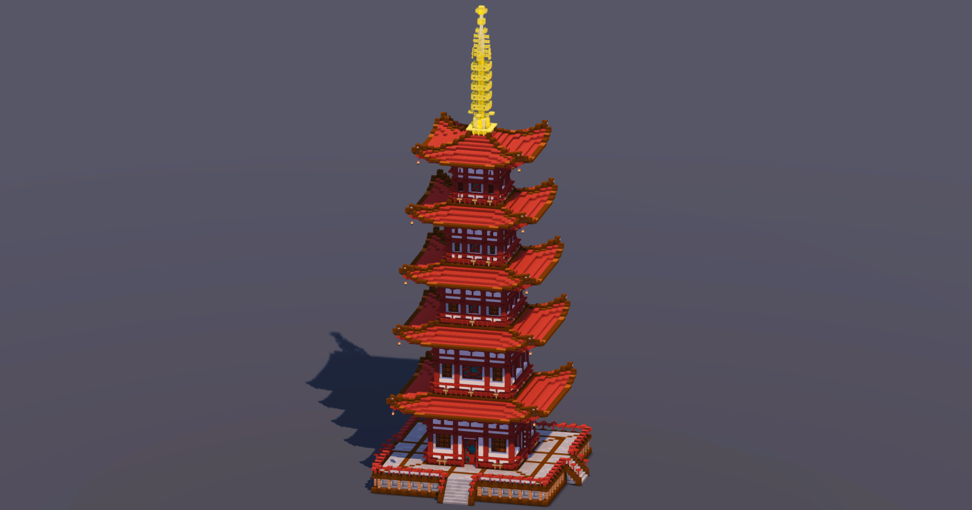 Red Japanese Pagoda — Minecraft Build by MellowHat