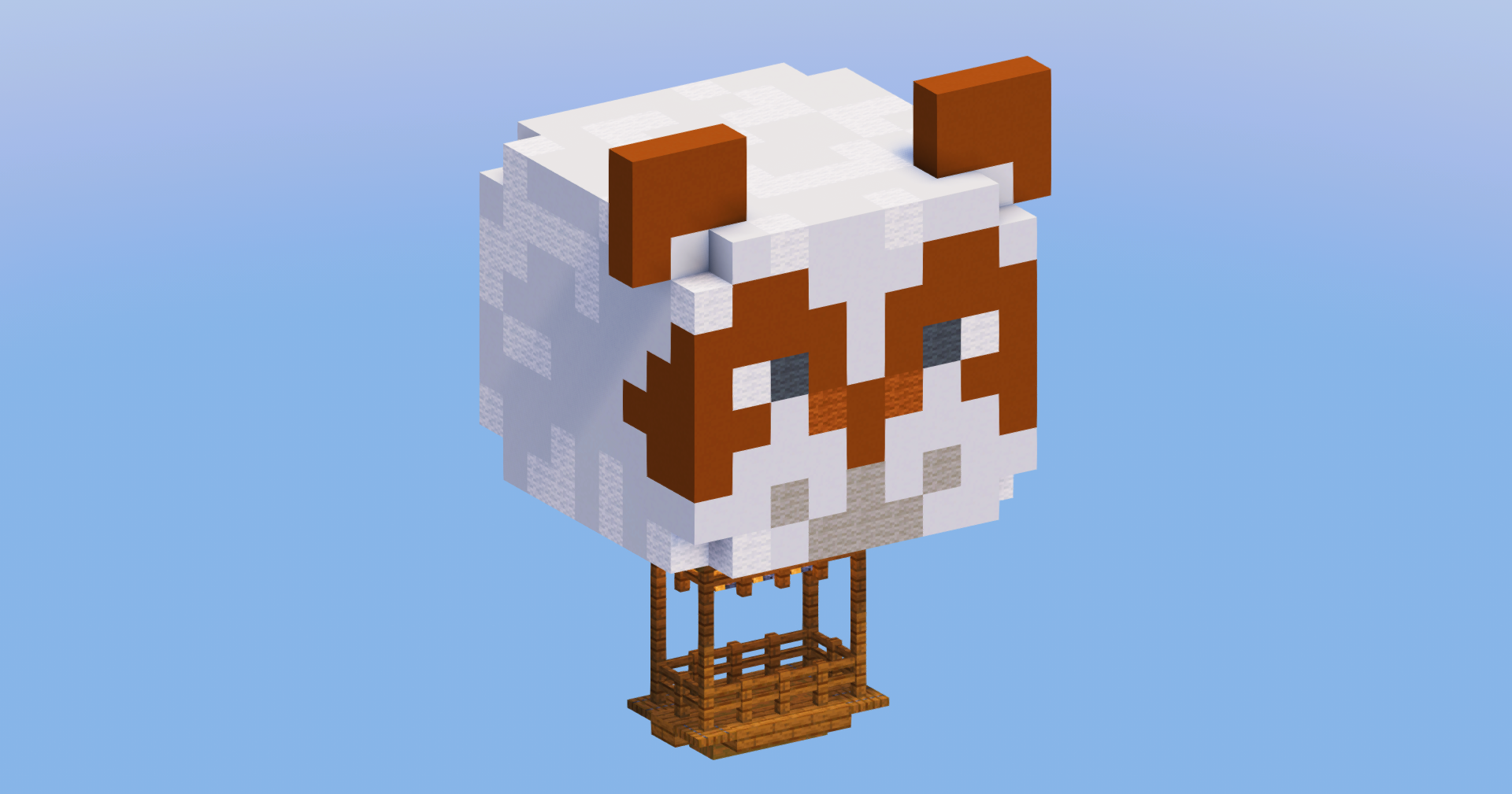 Brown Panda Hot Air Balloon — Minecraft Build by LeonisBuilds