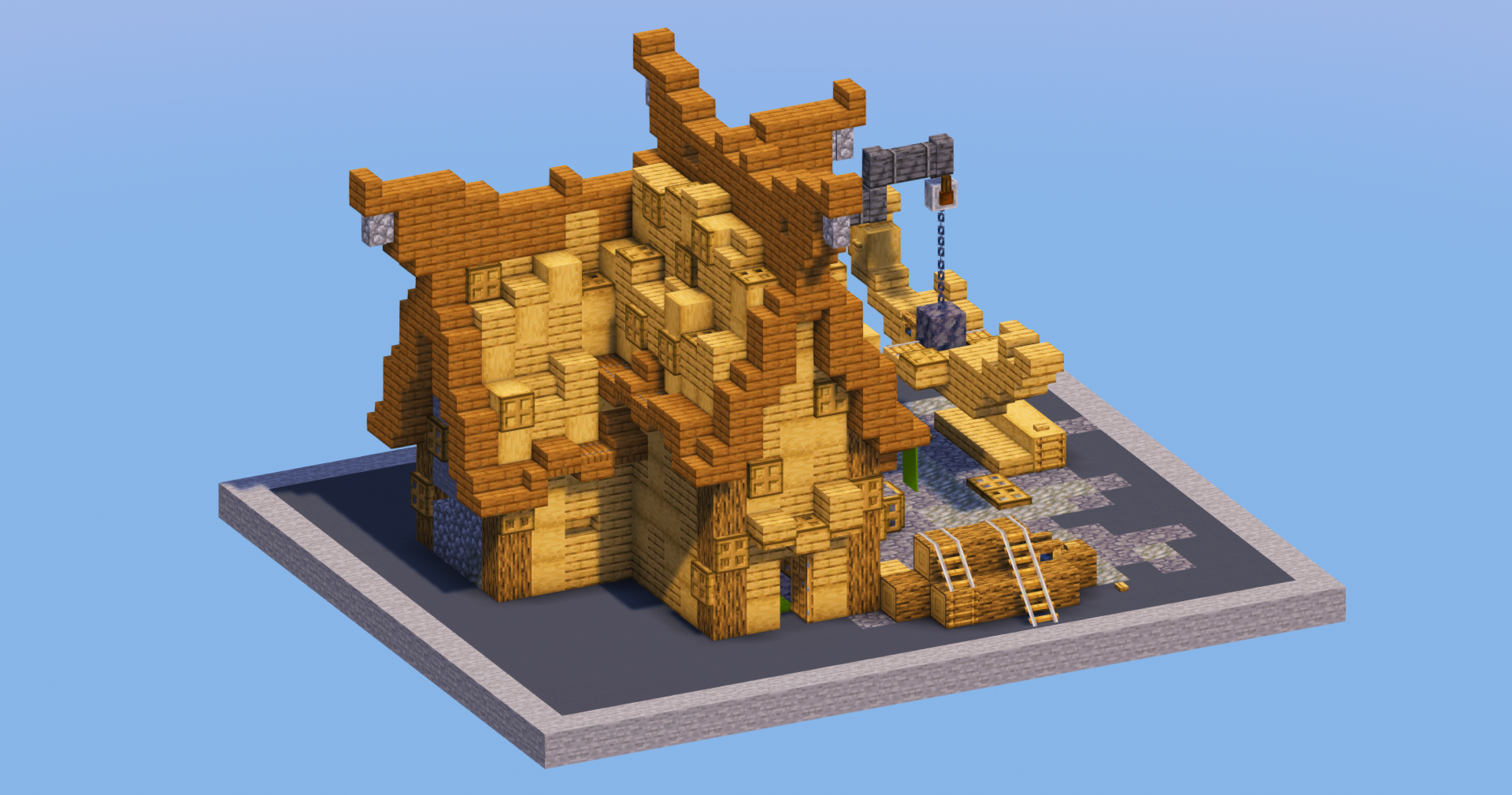 Oak Medieval Carpenter House — Minecraft Build by LeonisBuilds