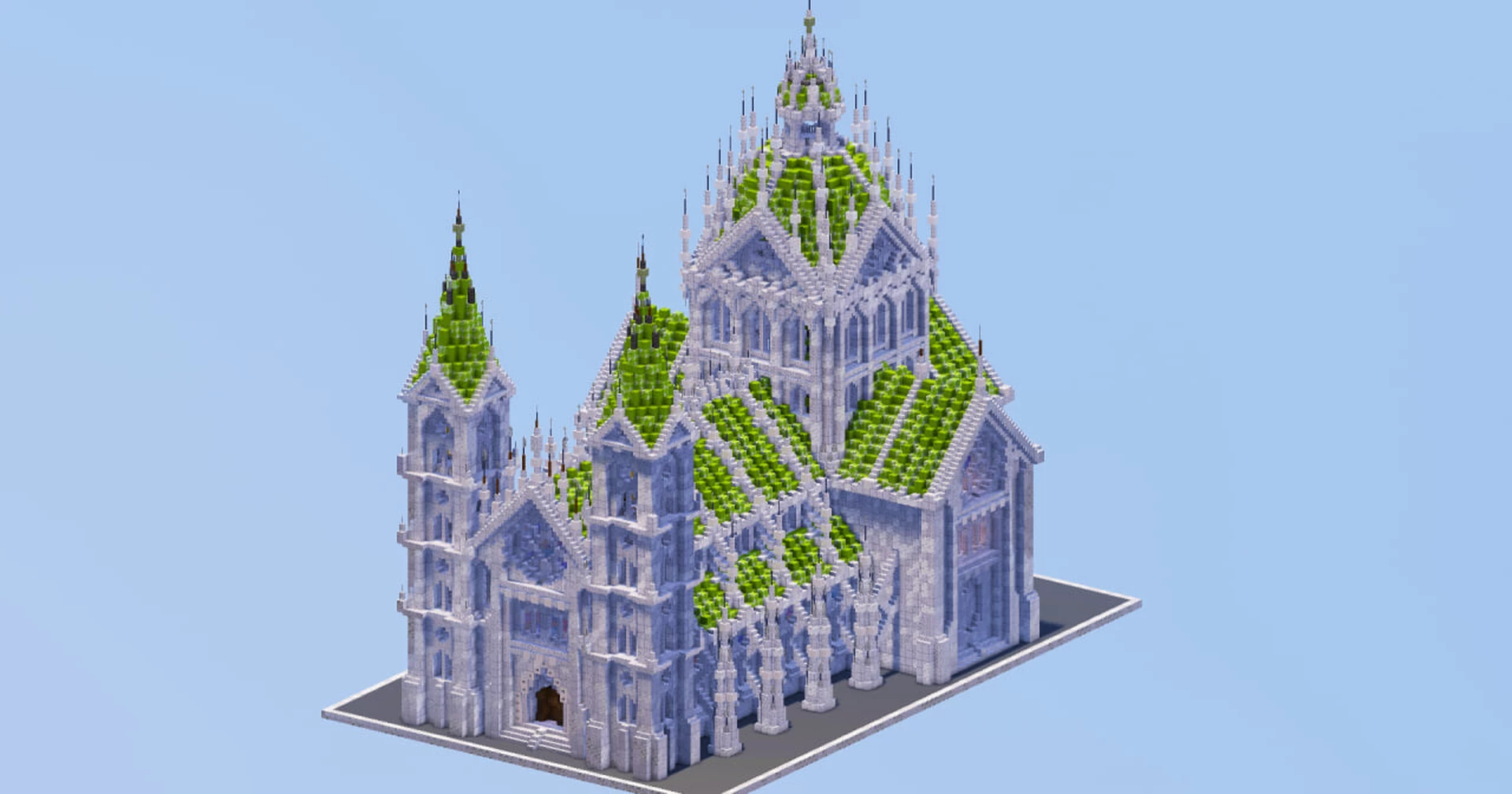 Gothic Cathedral White and Green Version