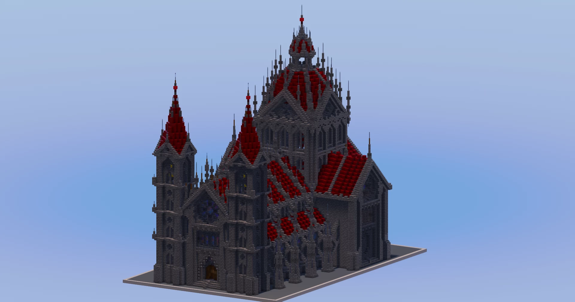 Dark Red Gothic Cathedral