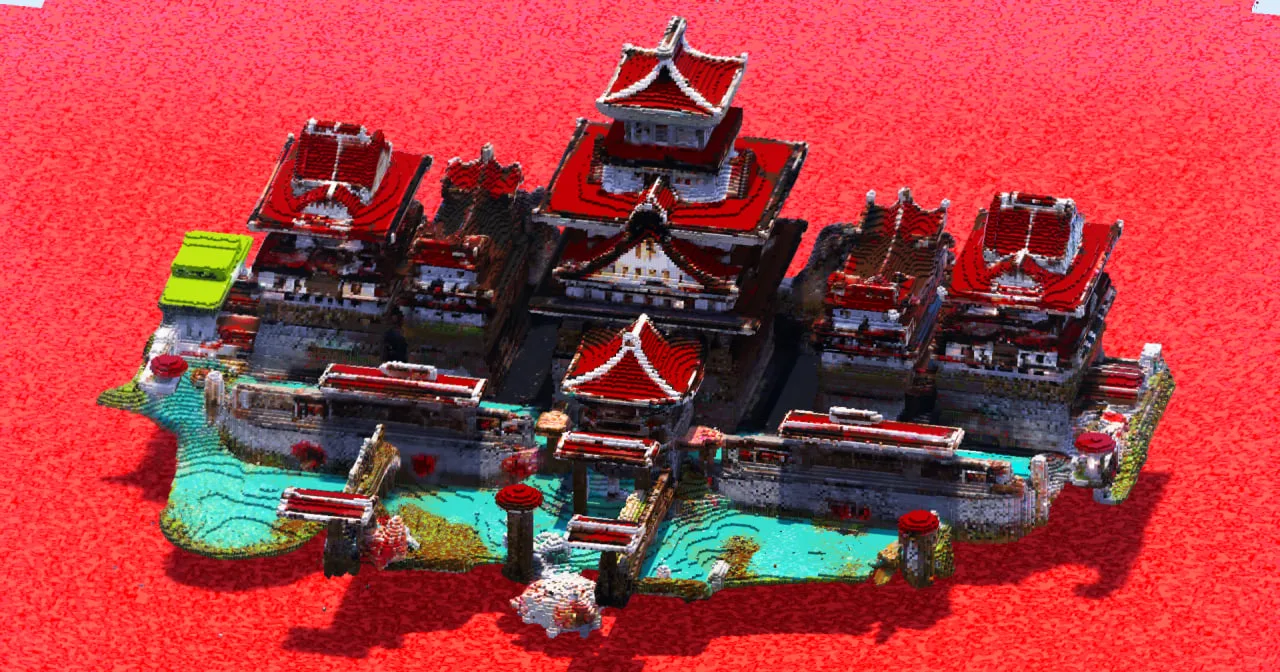 Red Japanese Castle