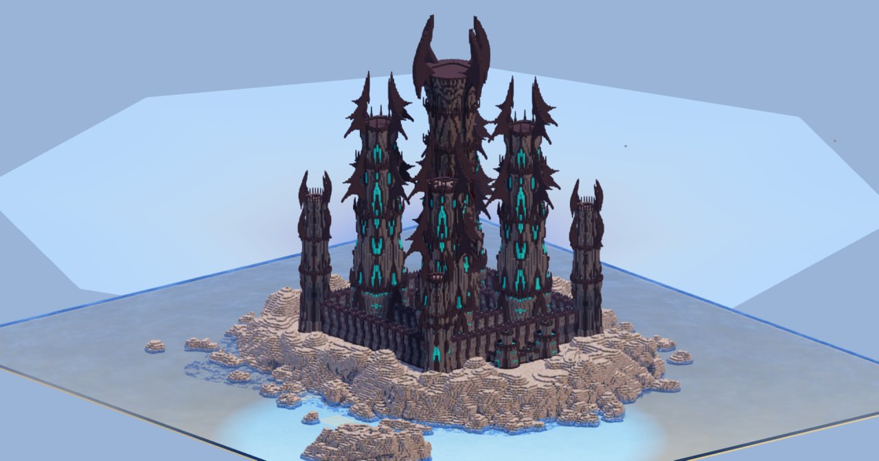 Dark Fantasy Castle 400x400 Blocks Fully Built Map, with Interiors