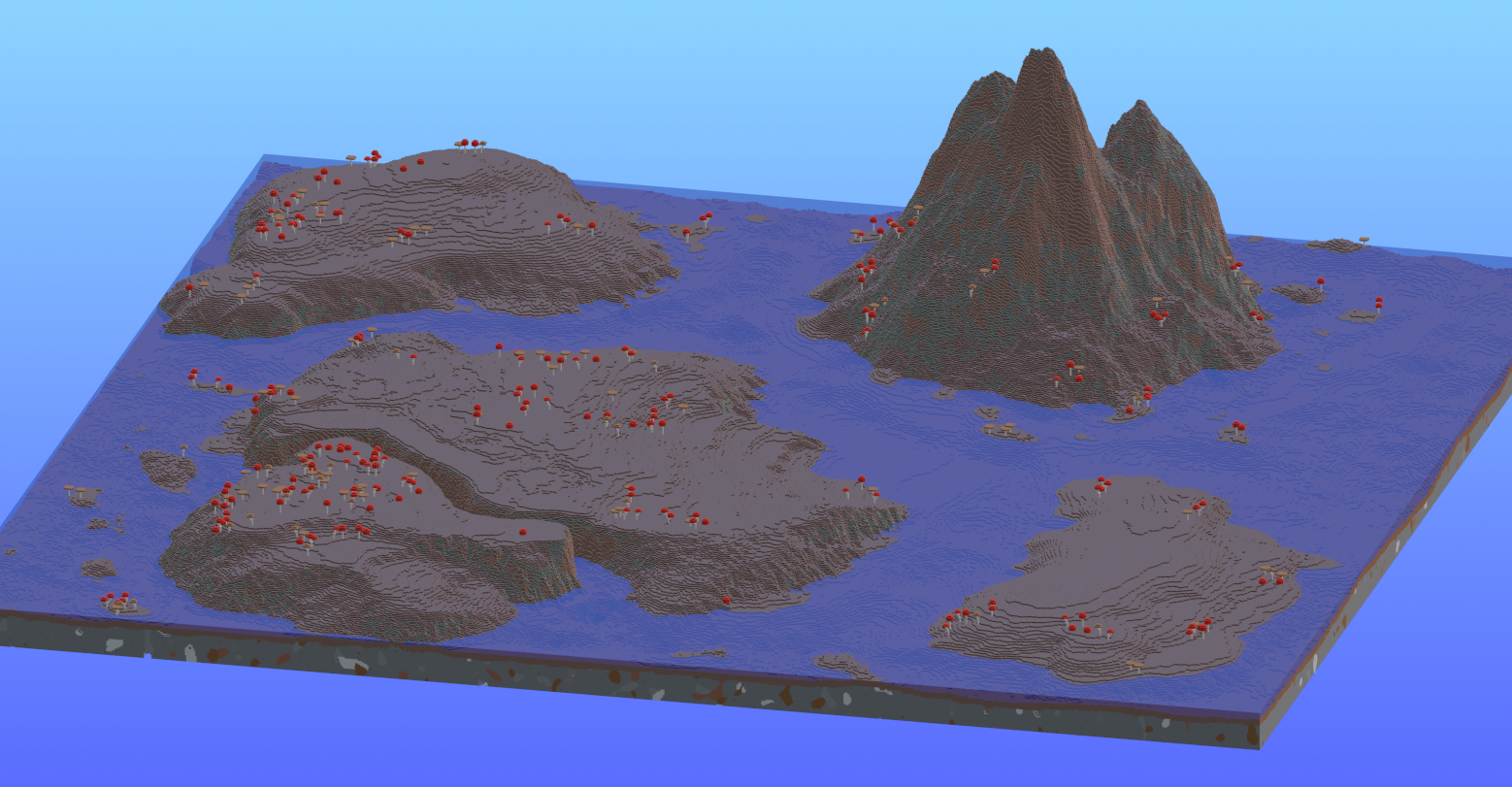 Survival Mushroom Islands Custom Map 1000x1000 Blocks