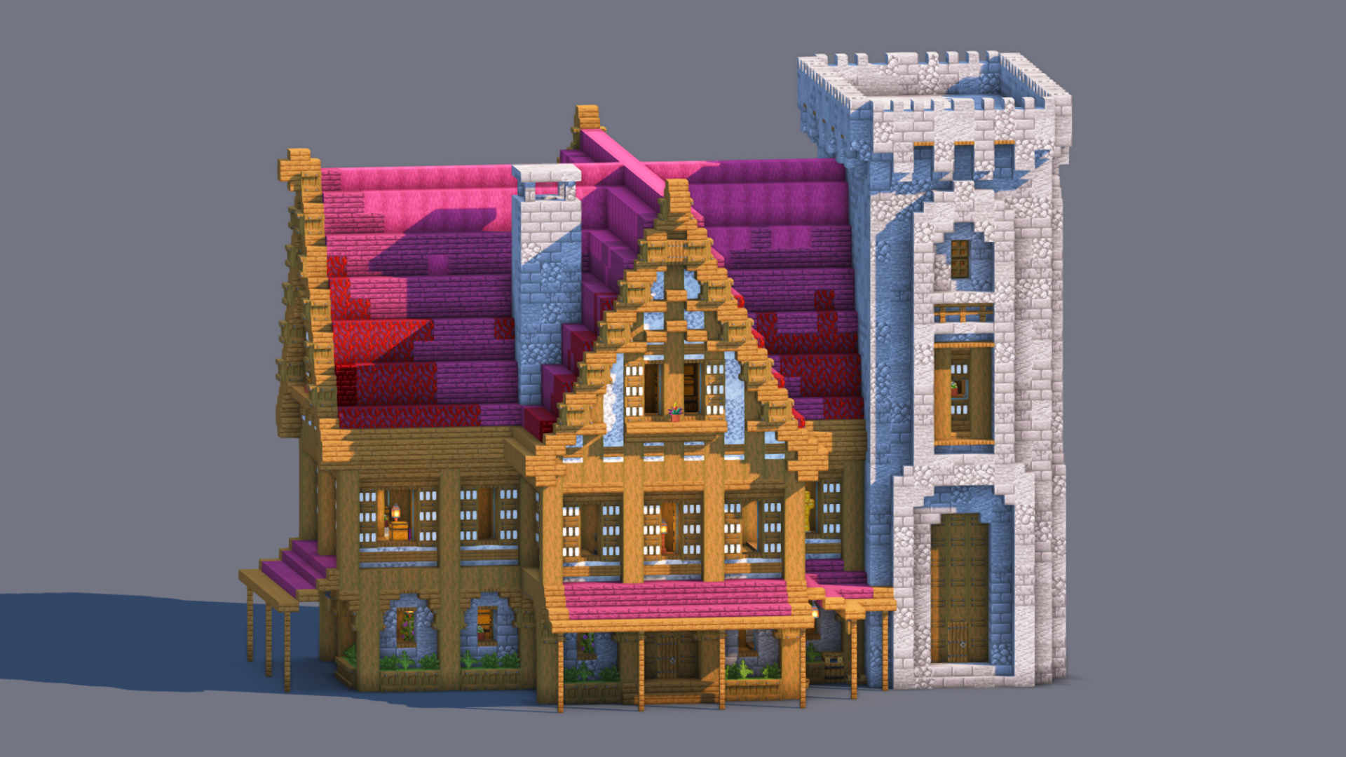 Minecraft Medieval House | Fully Decorated Interior | Survival House Download | Crimson Edition