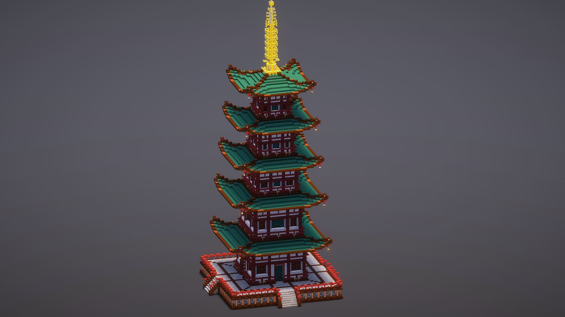 Green Japanese Pagoda