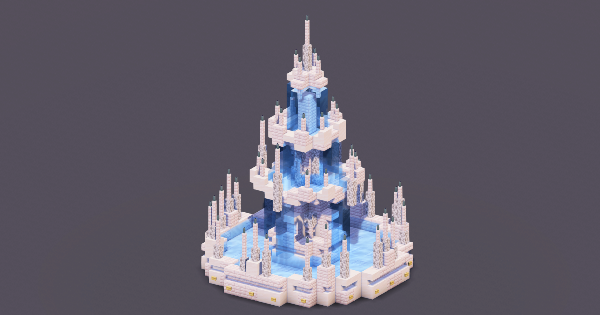 White Gothic Fountain — Minecraft Build by MellowHat