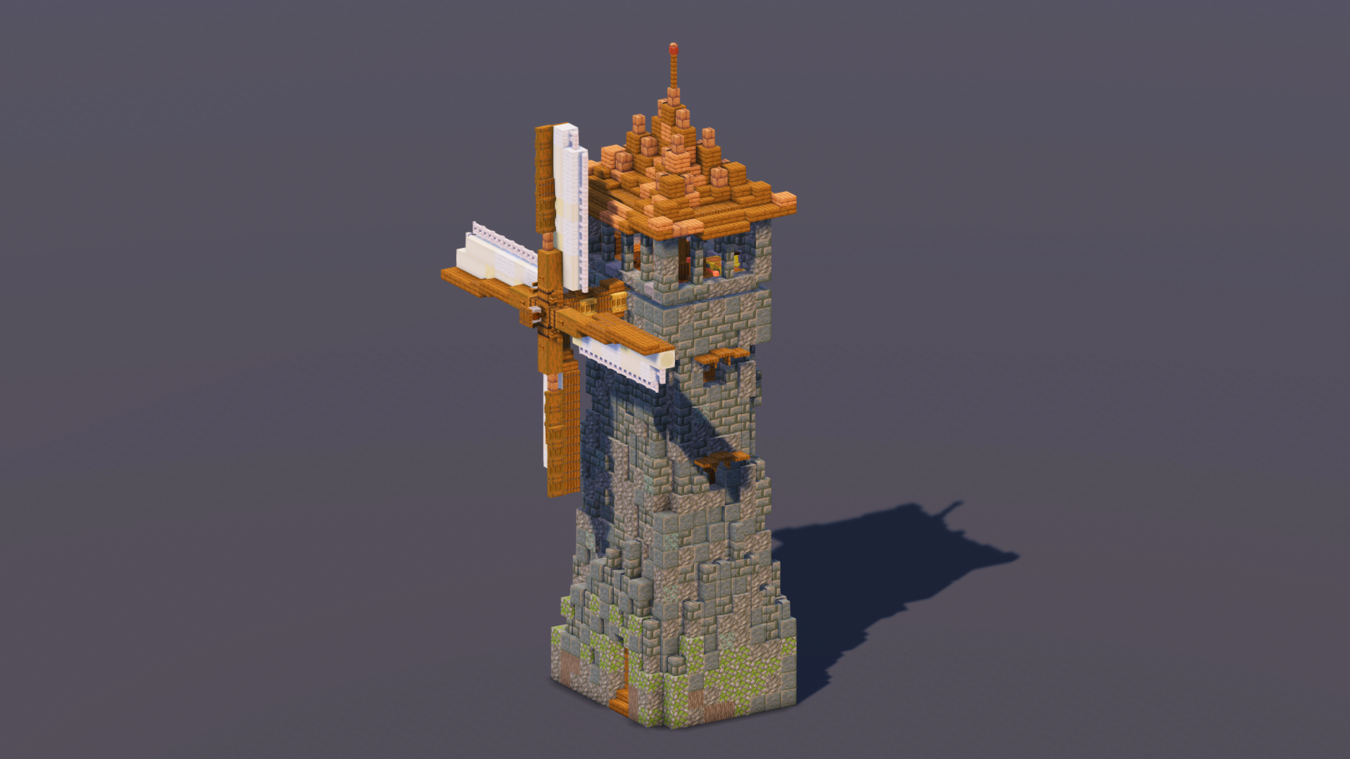 Tuff Bricks Medieval Windmill — Minecraft Build by MellowHat
