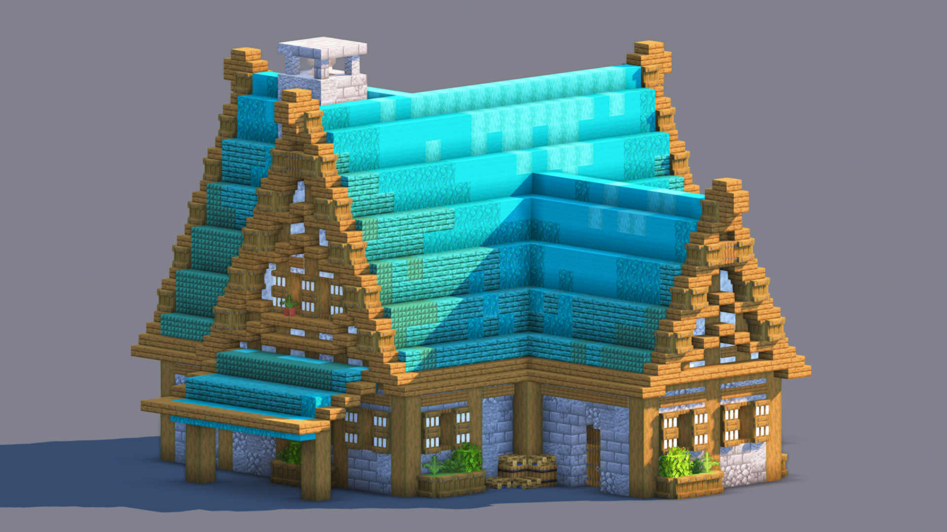 Minecraft Medieval House | Fully Decorated Interior | Survival House Download | Warped Edition — Minecraft Build by RaekonBuilds