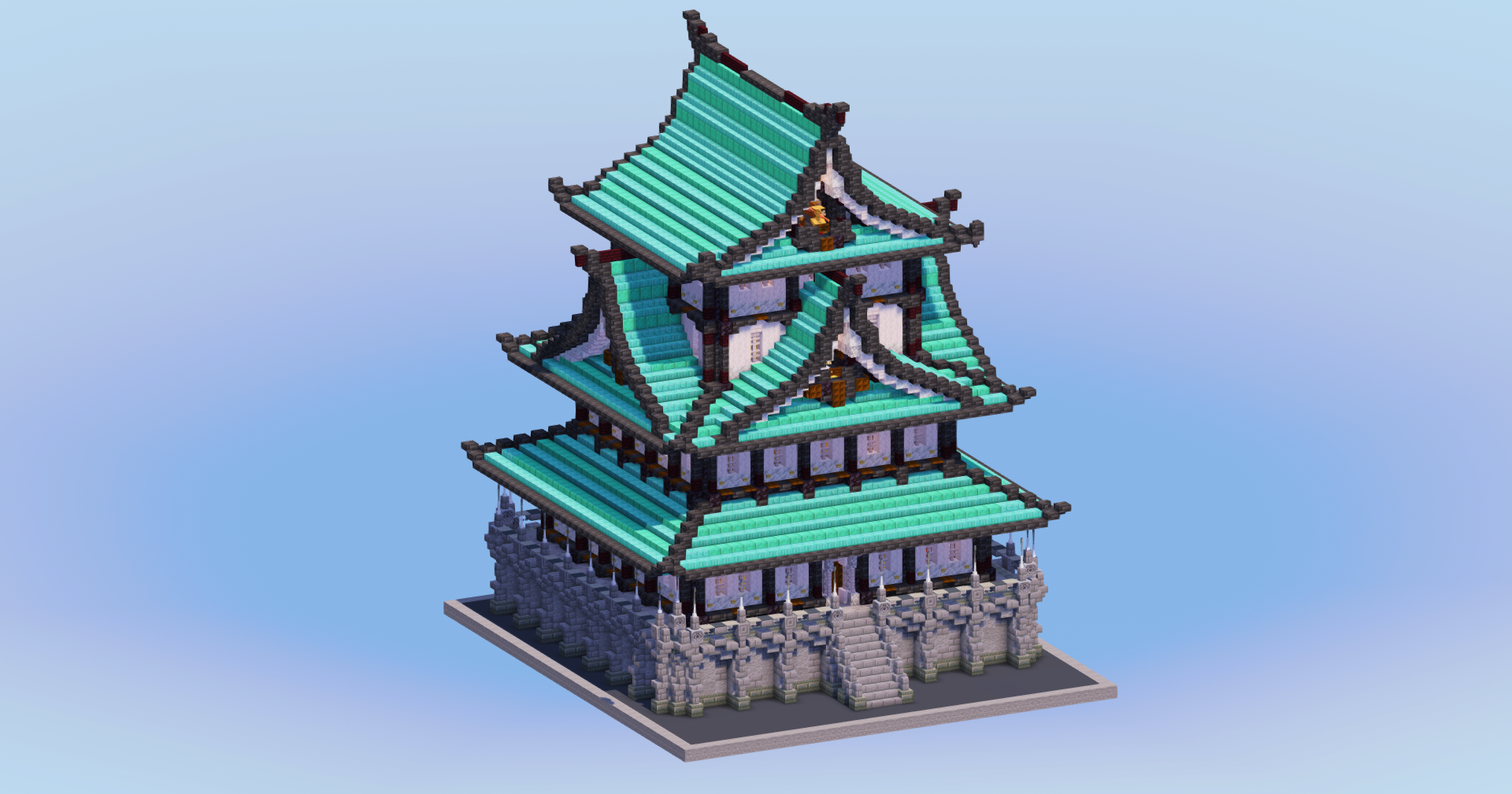 Japanese Castle Dark Copper — Minecraft Build by LeonisBuilds