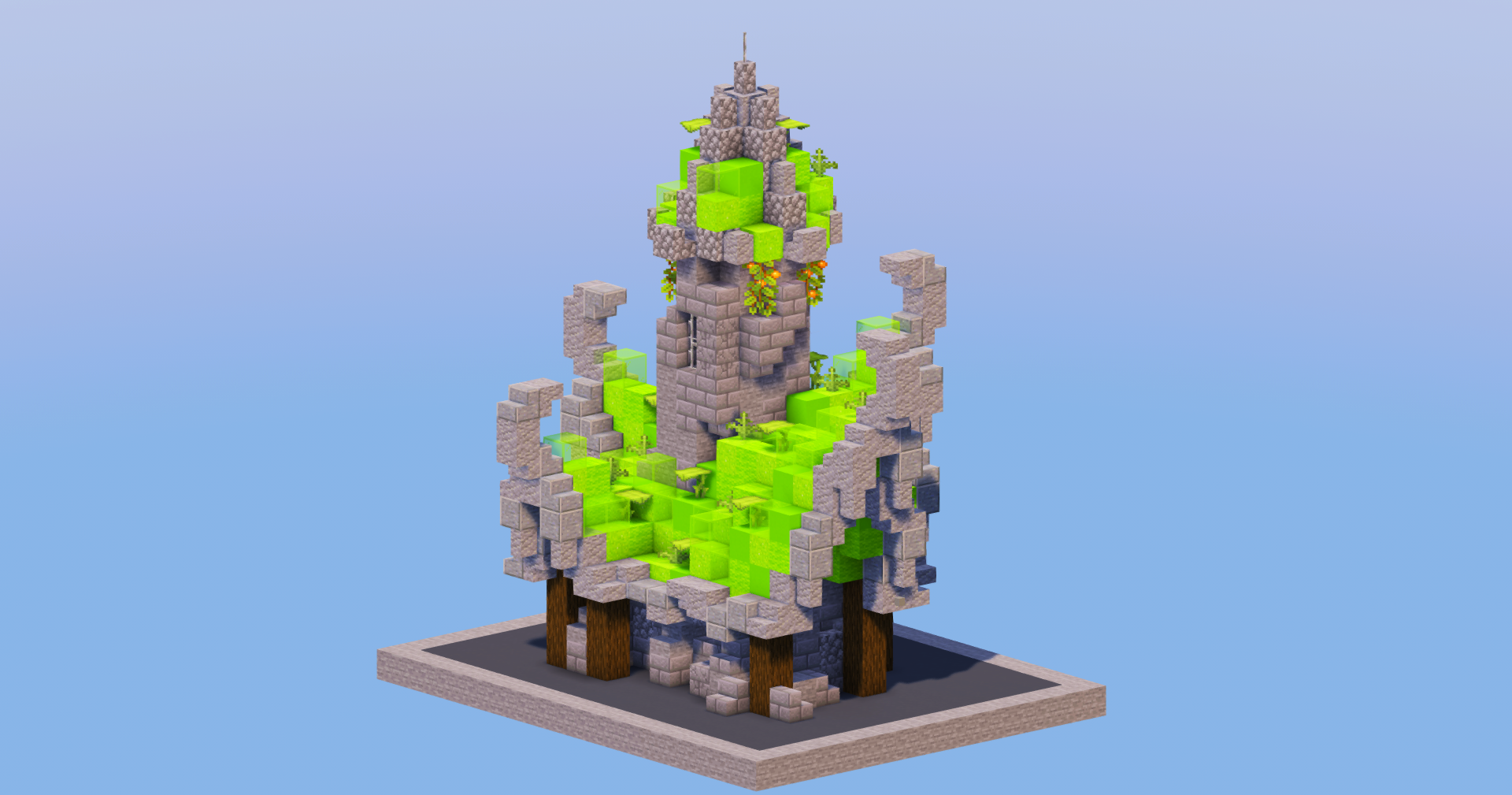 Lime Medieval Fantasy House 3 — Minecraft Build by LeonisBuilds