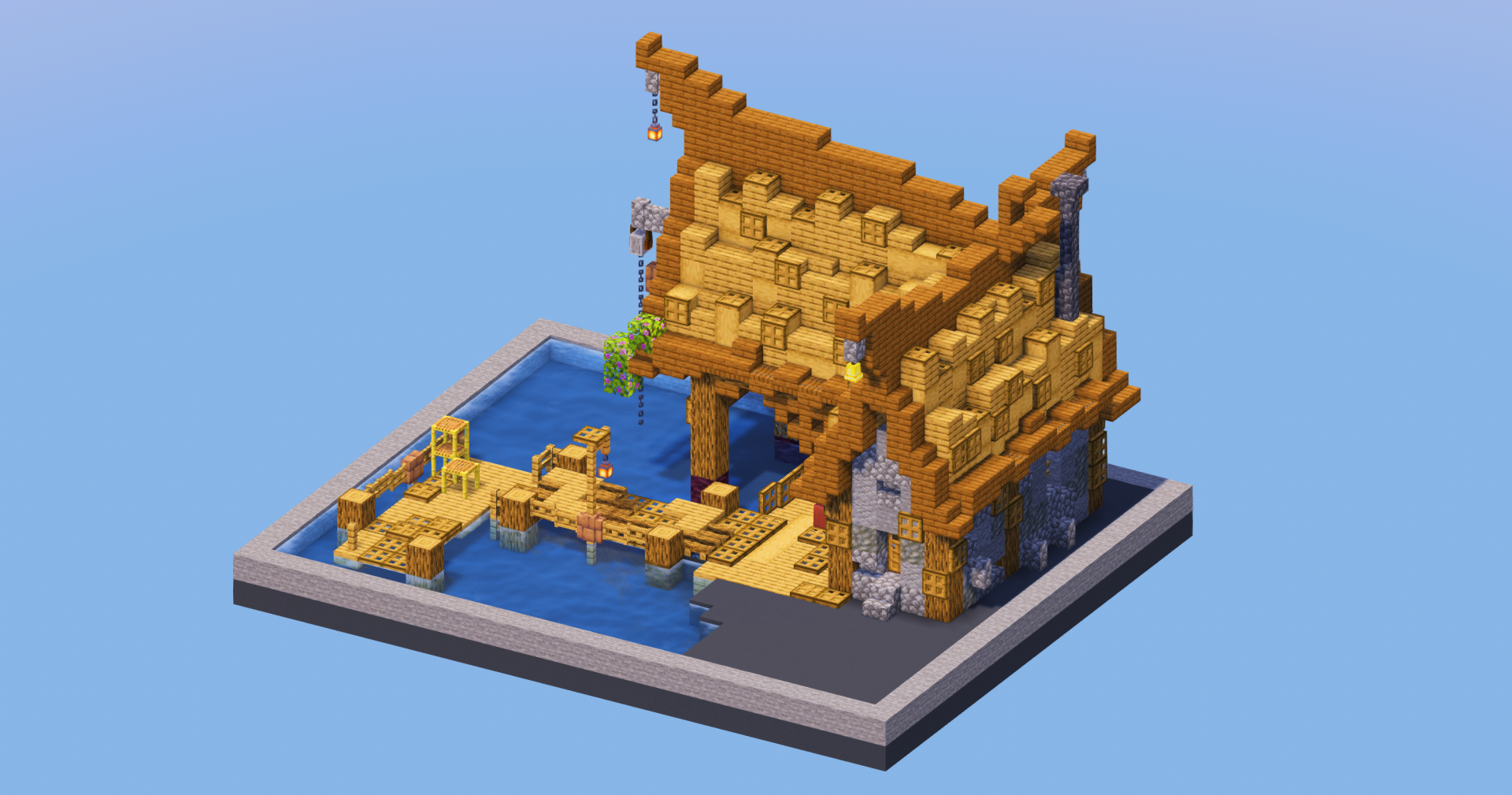 Oak Medieval Wharf — Minecraft Build by LeonisBuilds