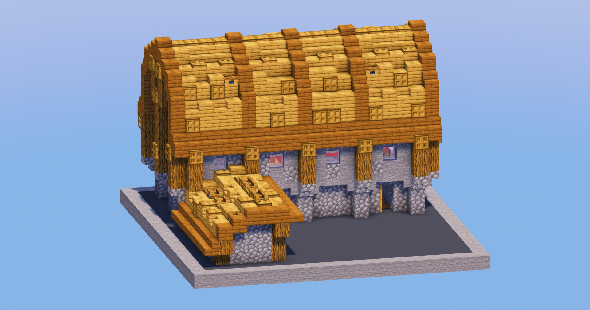 Oak Medieval Barn — Minecraft Build by LeonisBuilds