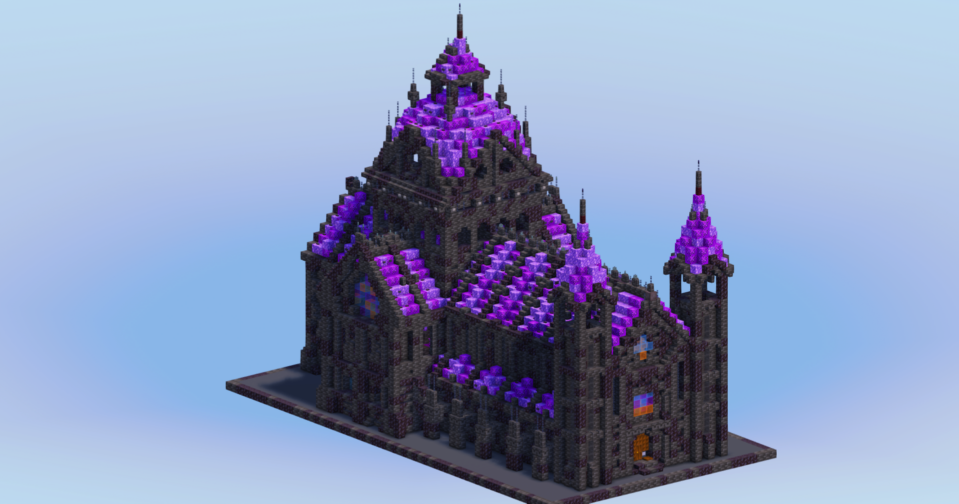 Compact Dark Amethyst Gothic Cathedral
