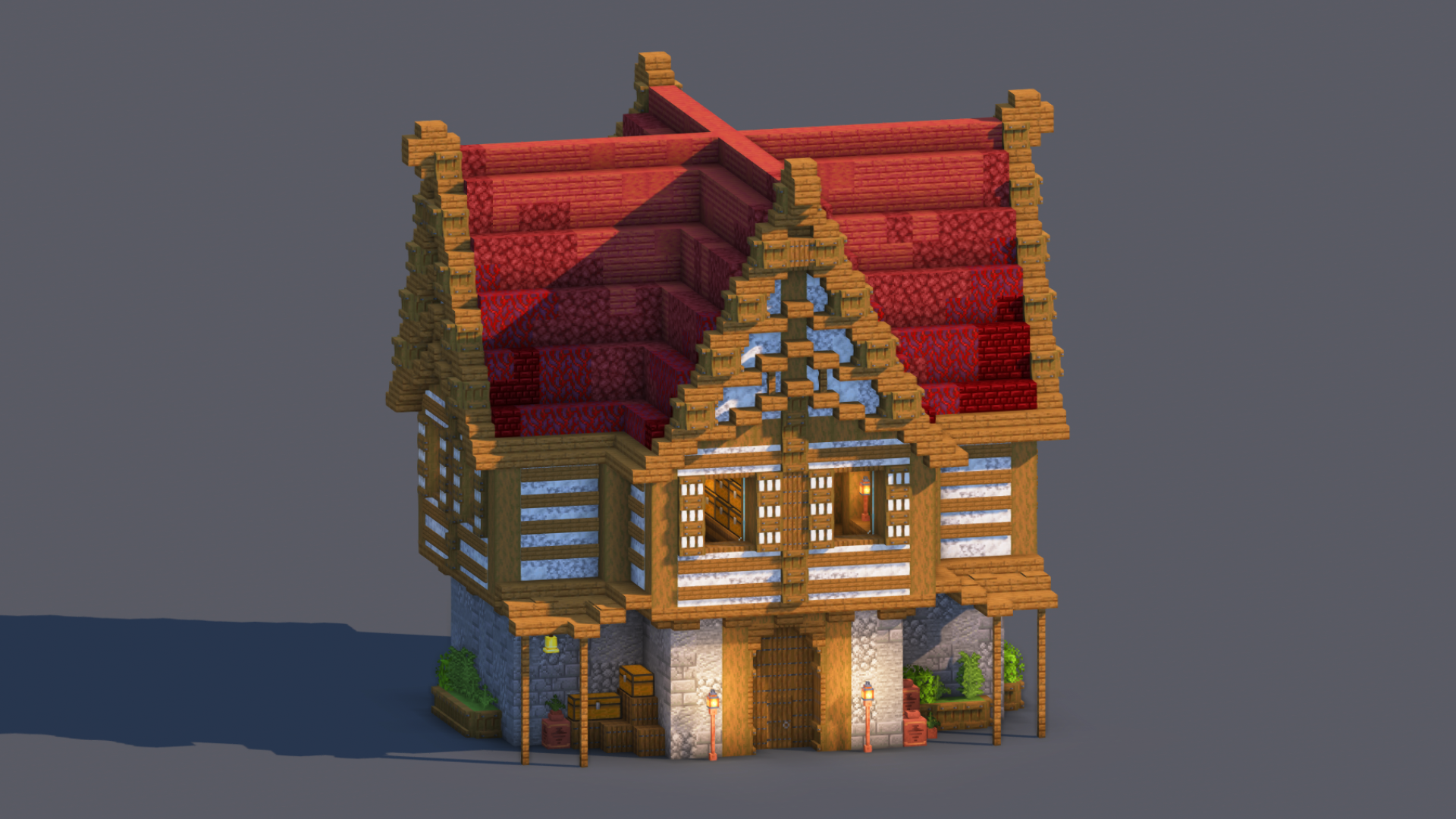 Minecraft Medieval House | Fully Decorated Interior | Survival House Download | Mangrove Edition — Minecraft Build by RaekonBuilds