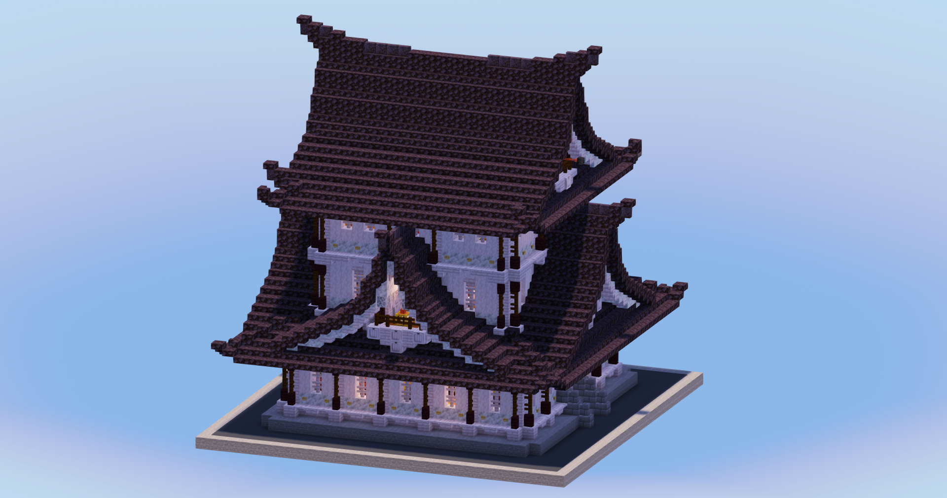 Japanese Temple Black and White version