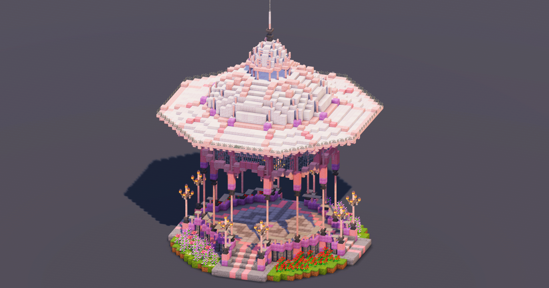 White Gothic Bandstand — Minecraft Build by MellowHat