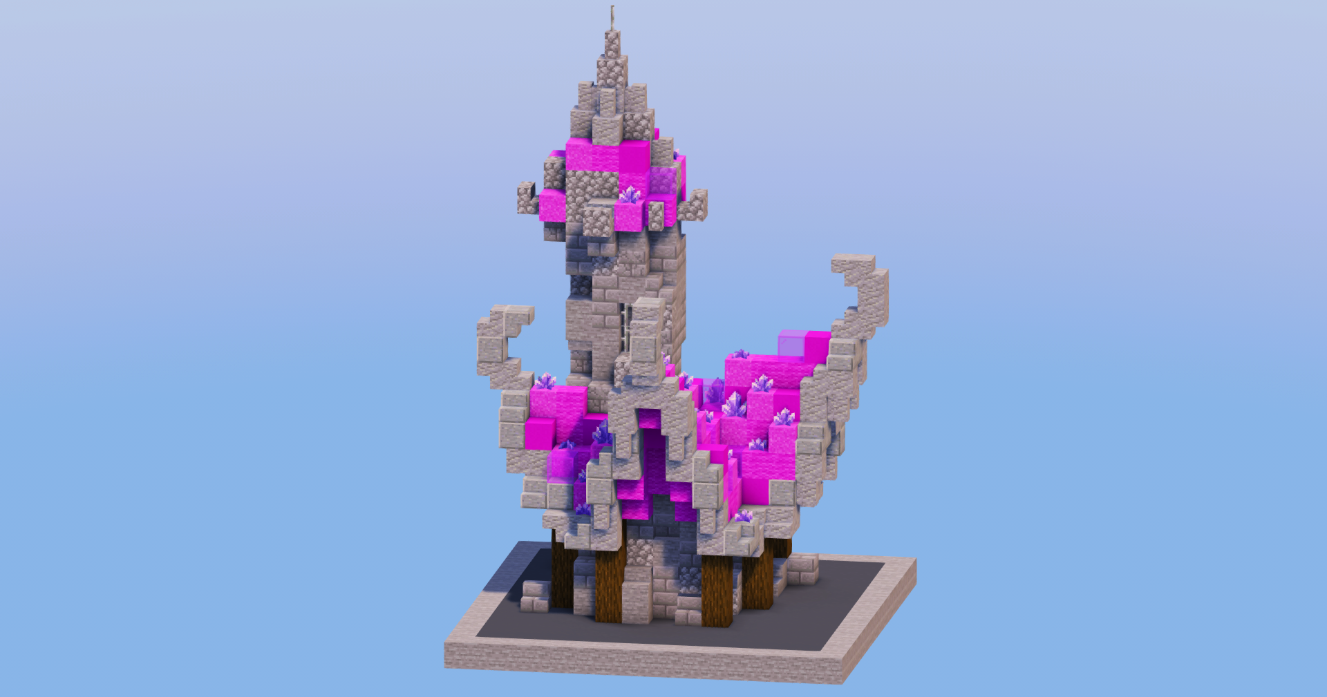 Magenta Medieval Fantasy House 2 — Minecraft Build by LeonisBuilds
