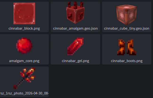 Cinnabar items