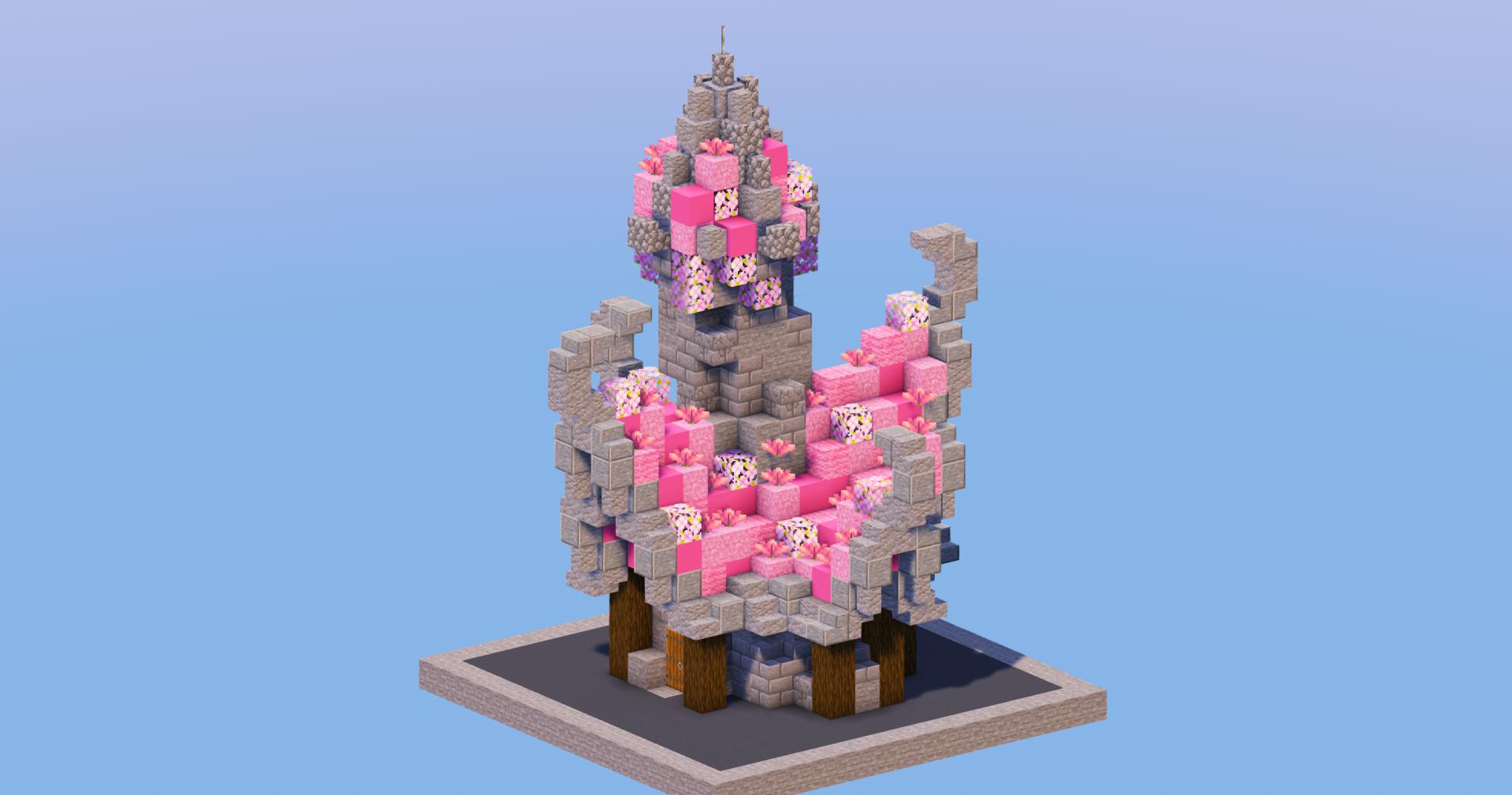 Pink Medieval Fantasy House 3 — Minecraft Build by LeonisBuilds