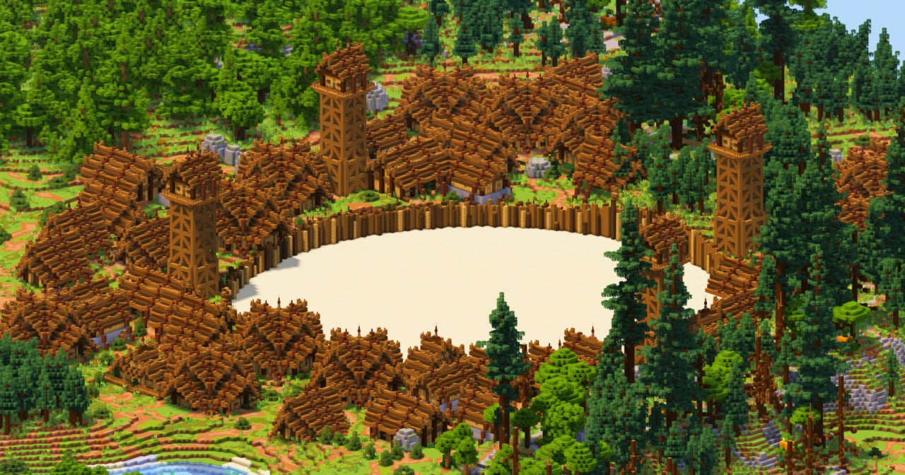 Viking Town with Arena 500x500 blocks Fully Built Map - Minecraft ...