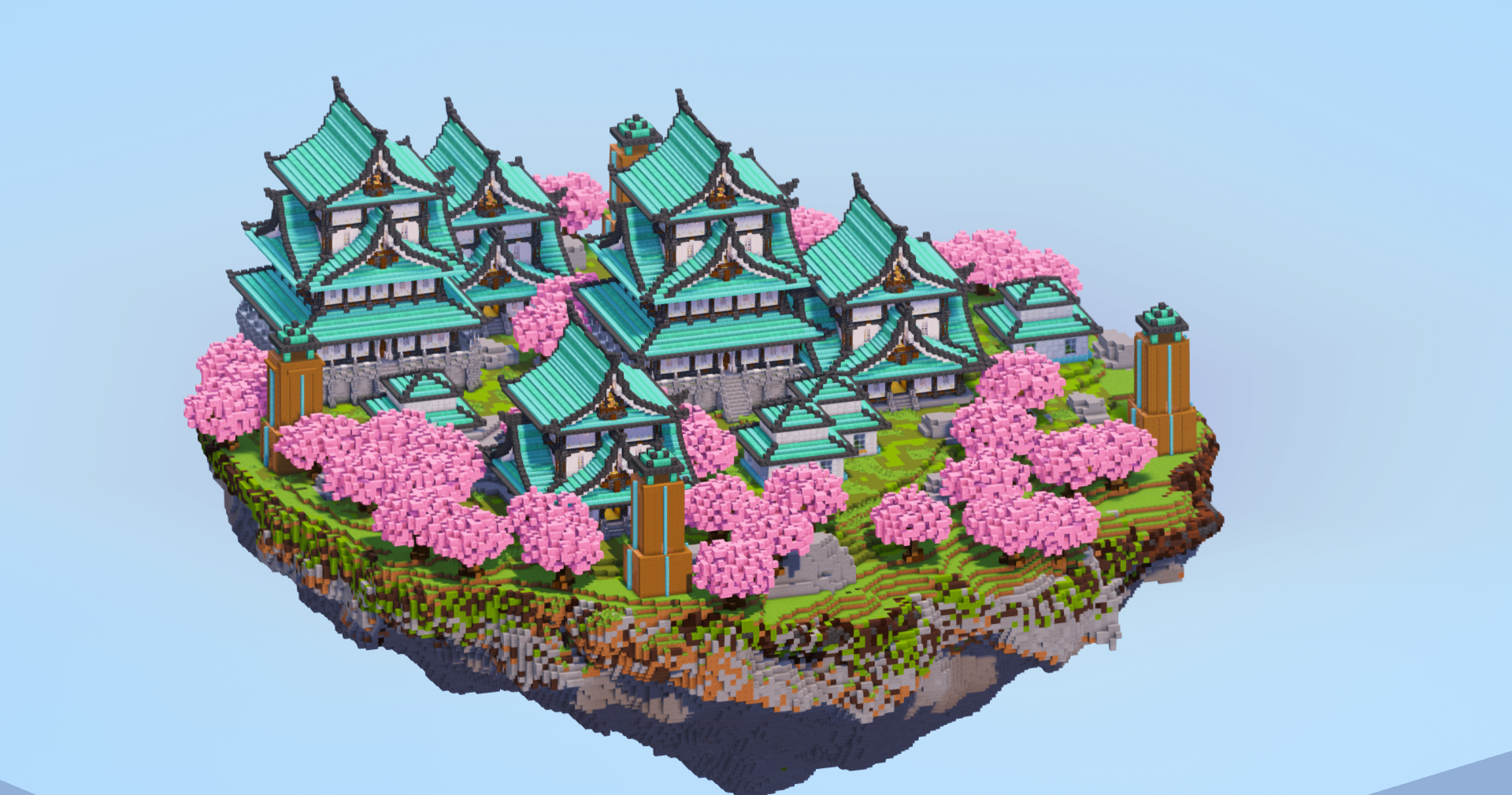 Japanese Floating Island Dark Copper Castles