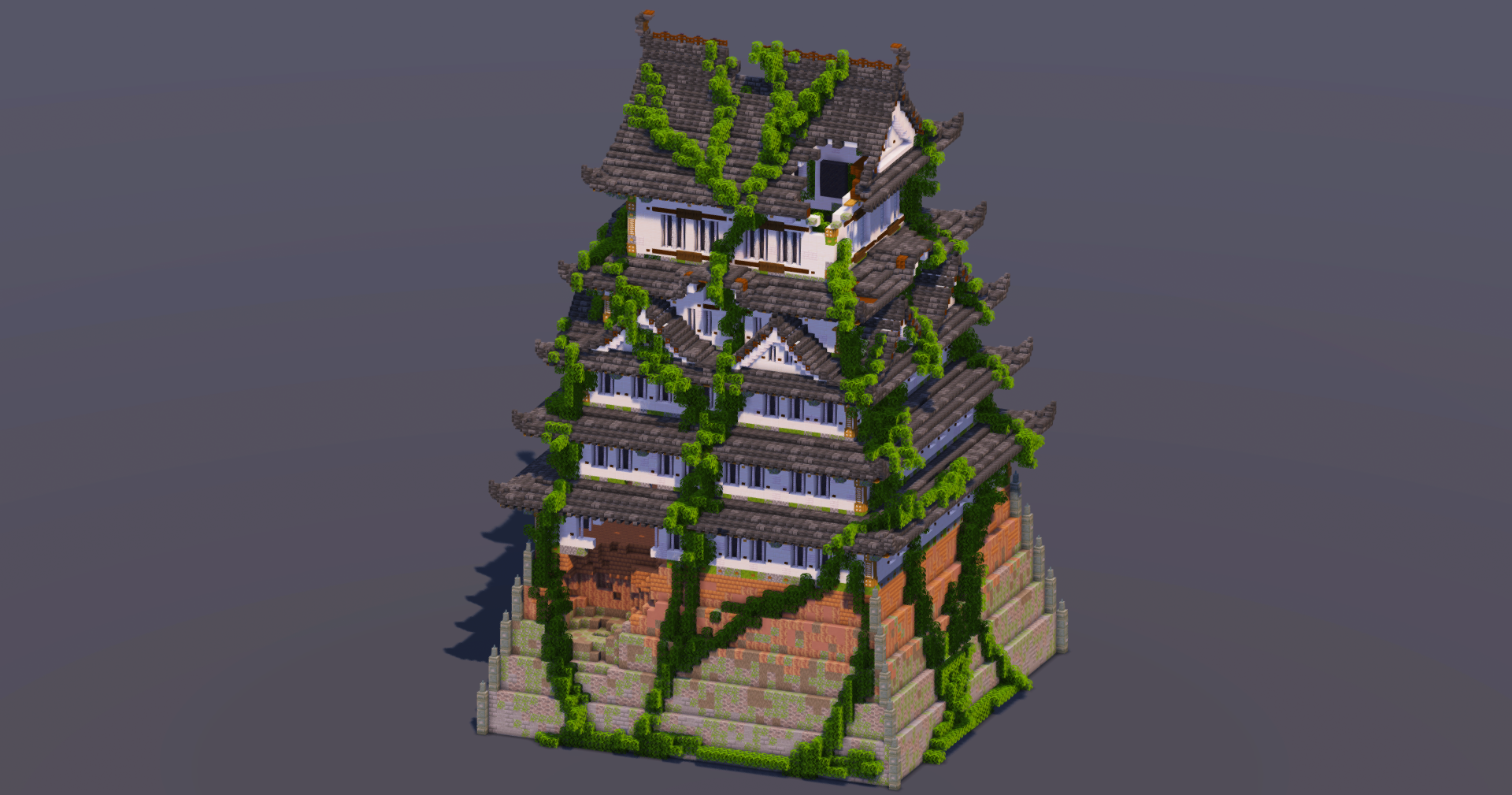 Mossy Overgrown Japanese Castle — Minecraft Build by MellowHat