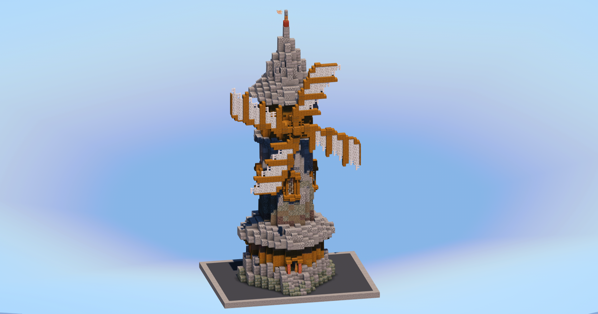 Stone Medieval Windmill — Minecraft Build by LeonisBuilds