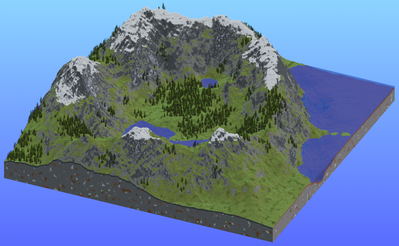 Survival Snowy Peaks Mountains Custom Map 1000x1000 Blocks