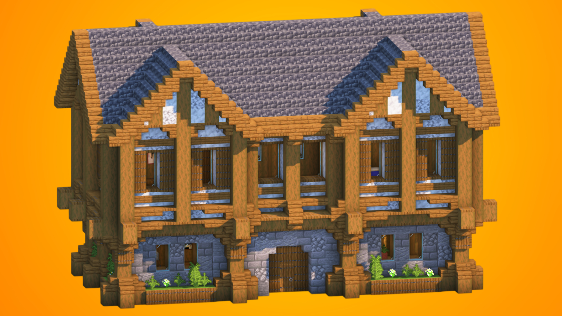 Medieval Double-Gable Townhouse | Fully Furnished Interior — Minecraft Build by RaekonBuilds