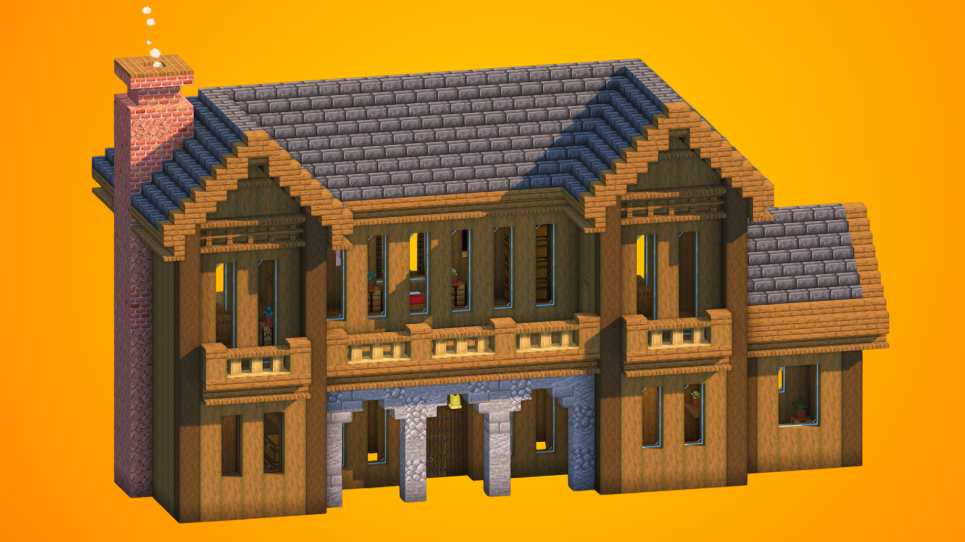 Grand Symmetrical Medieval Manor | Fully Furnished Interior — Minecraft Build by RaekonBuilds