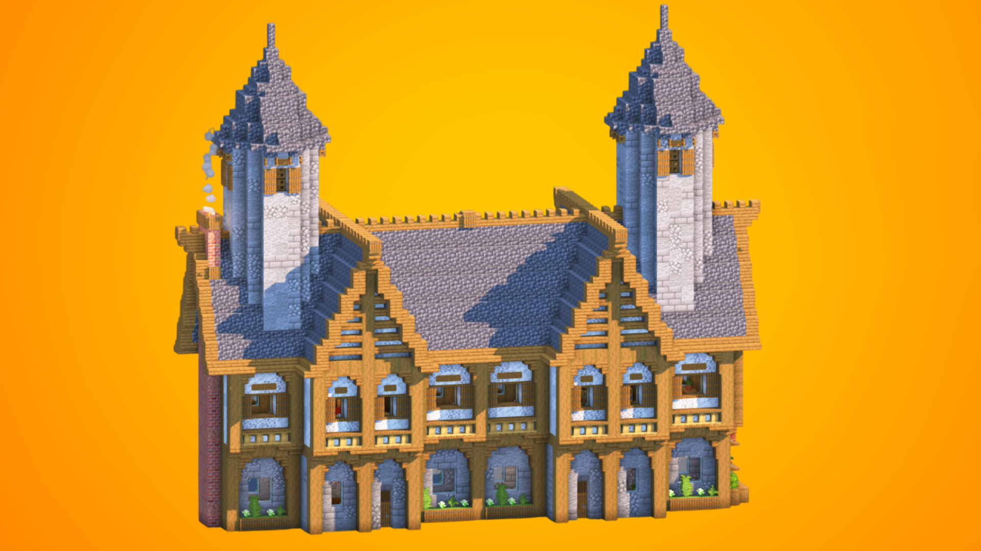 Large Medieval Twin-Tower Estate | Fully Furnished Interior — Minecraft Build by RaekonBuilds
