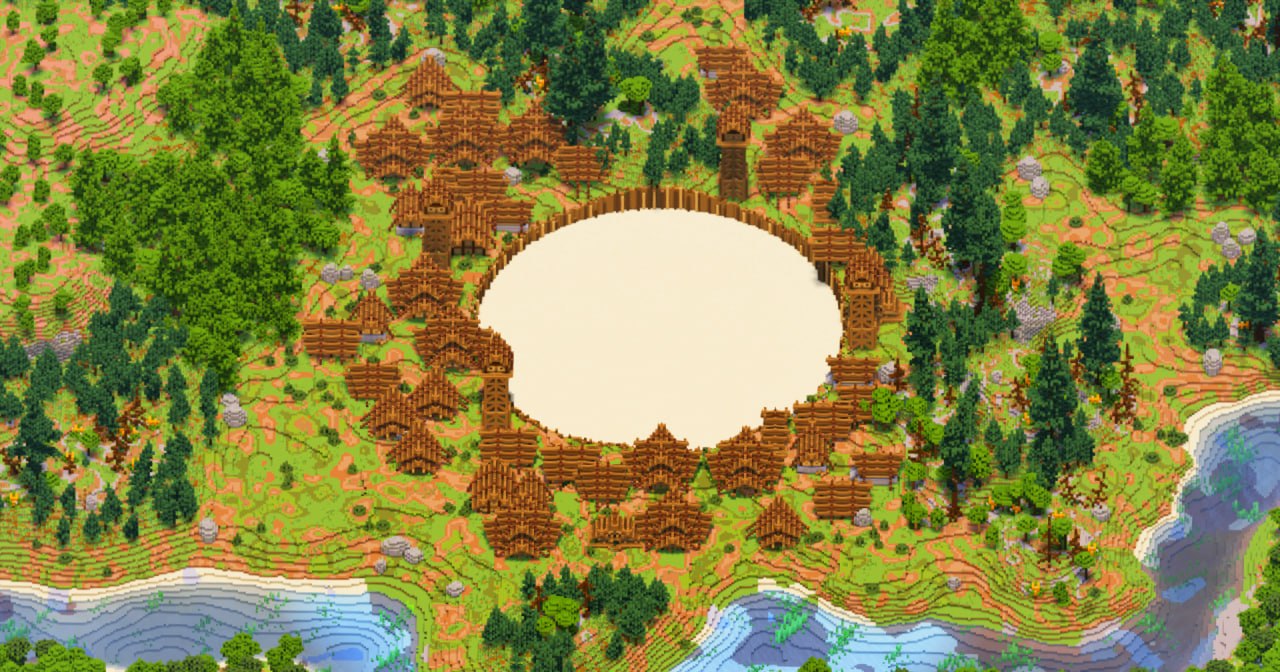 Viking Town with Arena 500x500 blocks Fully Built Map - Minecraft ...