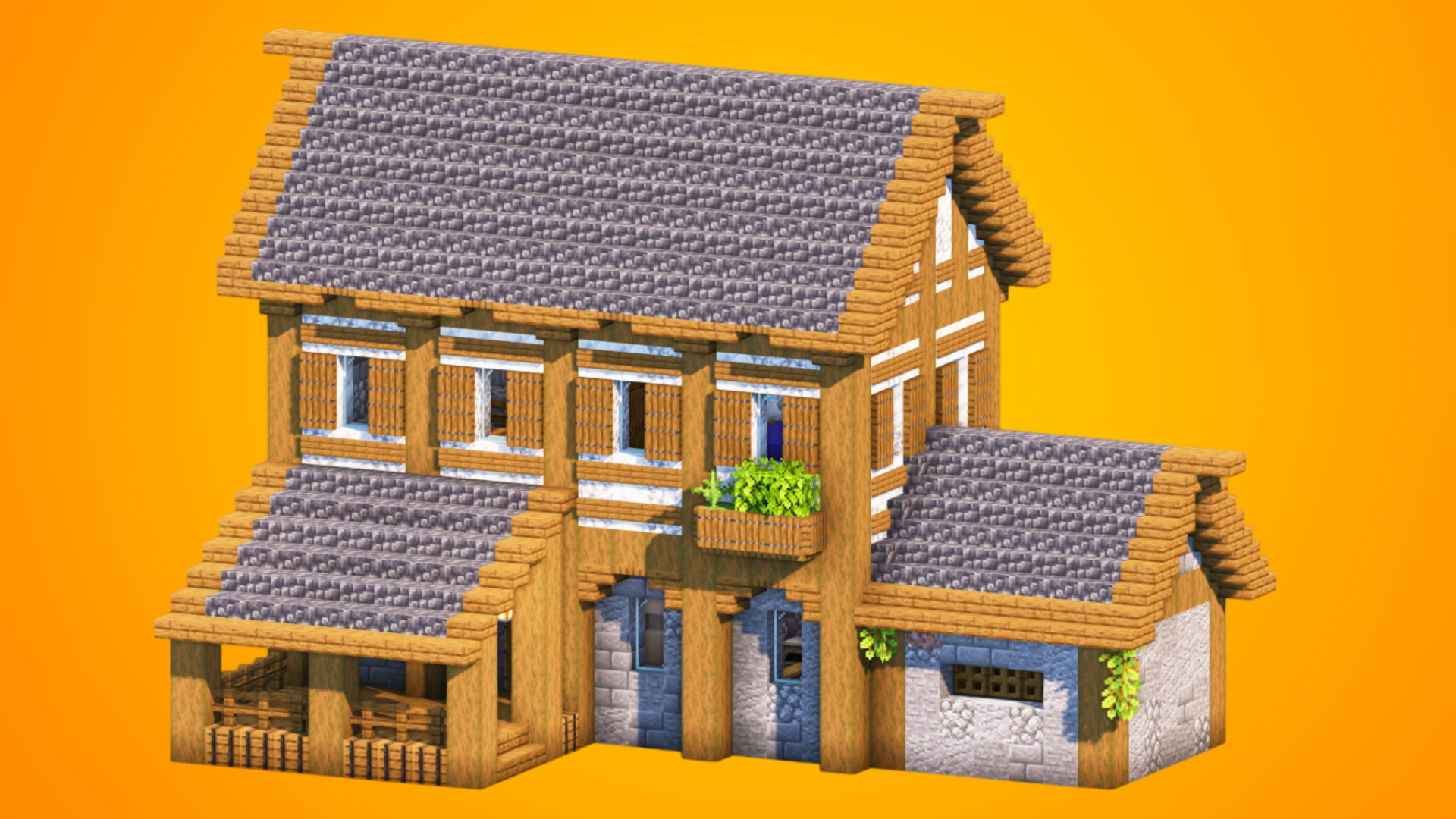Medieval Farmhouse with Covered Porch | Fully Furnished Interior — Minecraft Build by RaekonBuilds